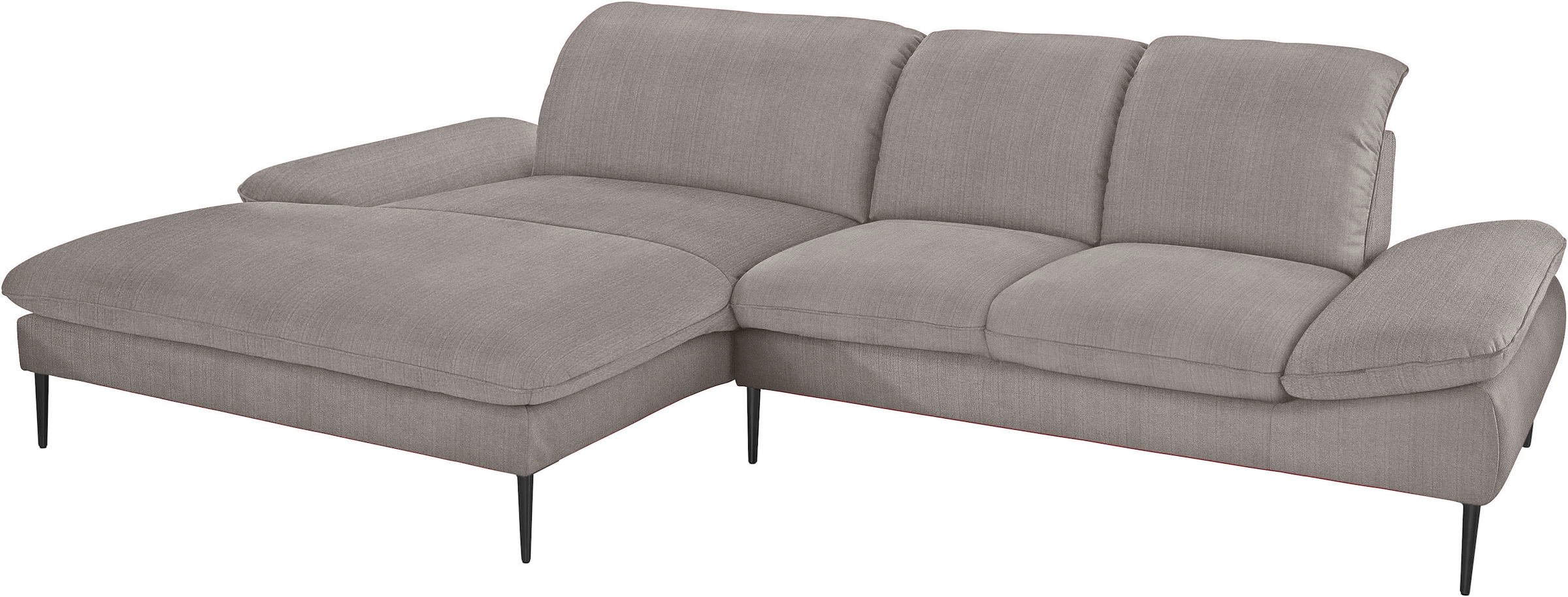 W.SCHILLIG Ecksofa »enjoy&MORE, Designsofa, elegant und bequem, L-Form«, Sitztiefenverstellung, Füße schwarz pulverbeschichtet, Breite 310 cm
