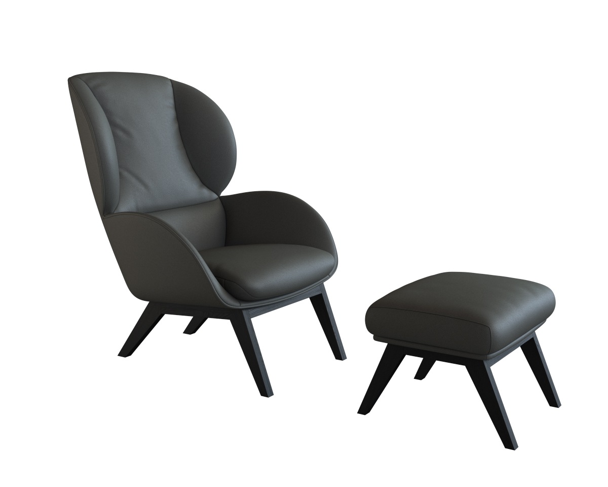 FLEXLUX Polsterhocker »Adria«, Fuß schwarz, Fußhocker für Ohrensessel günstig online kaufen
