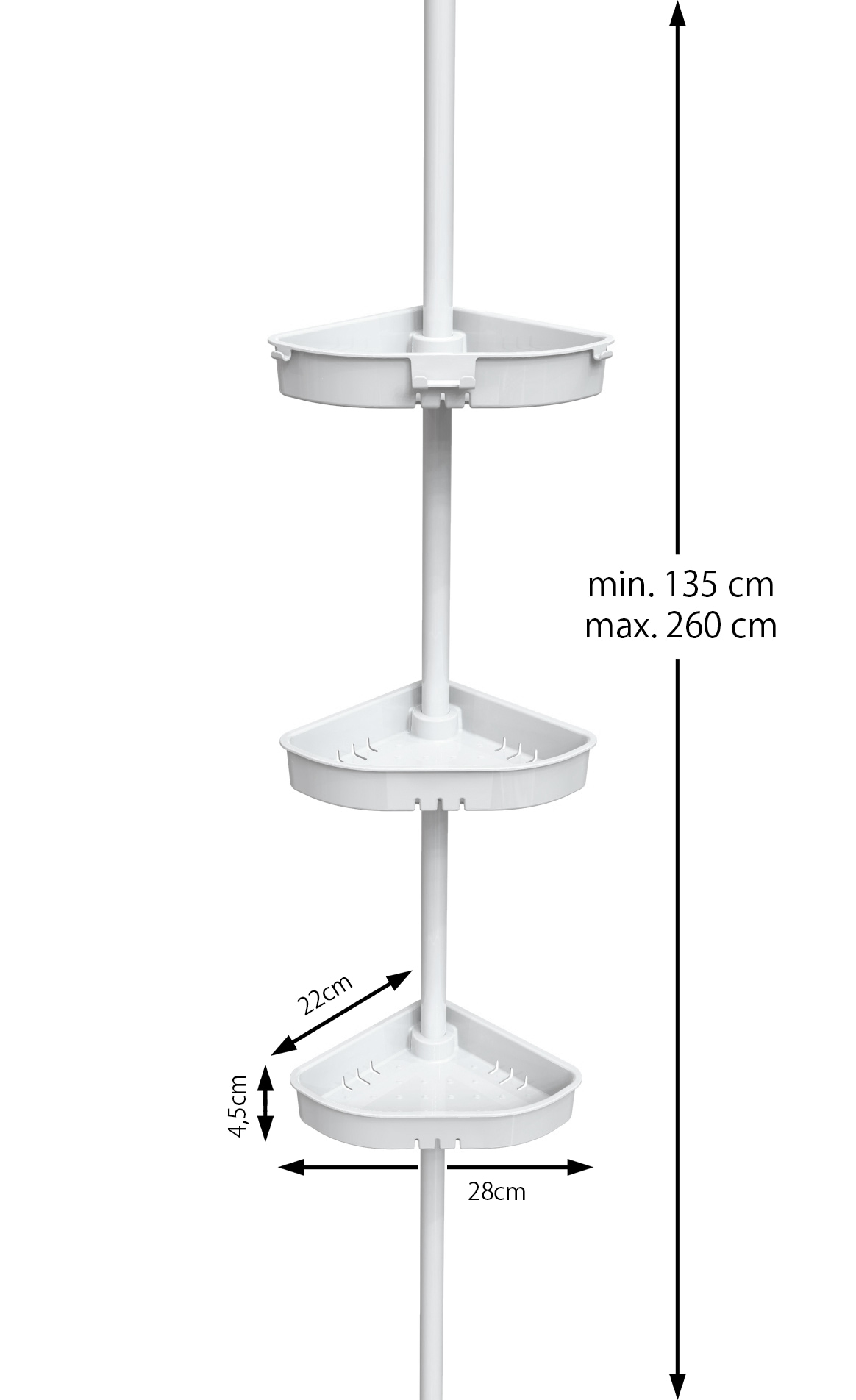 Bischof Duschregal »Coin« stufenlos höhenverstellbar von 135 - 260 cm