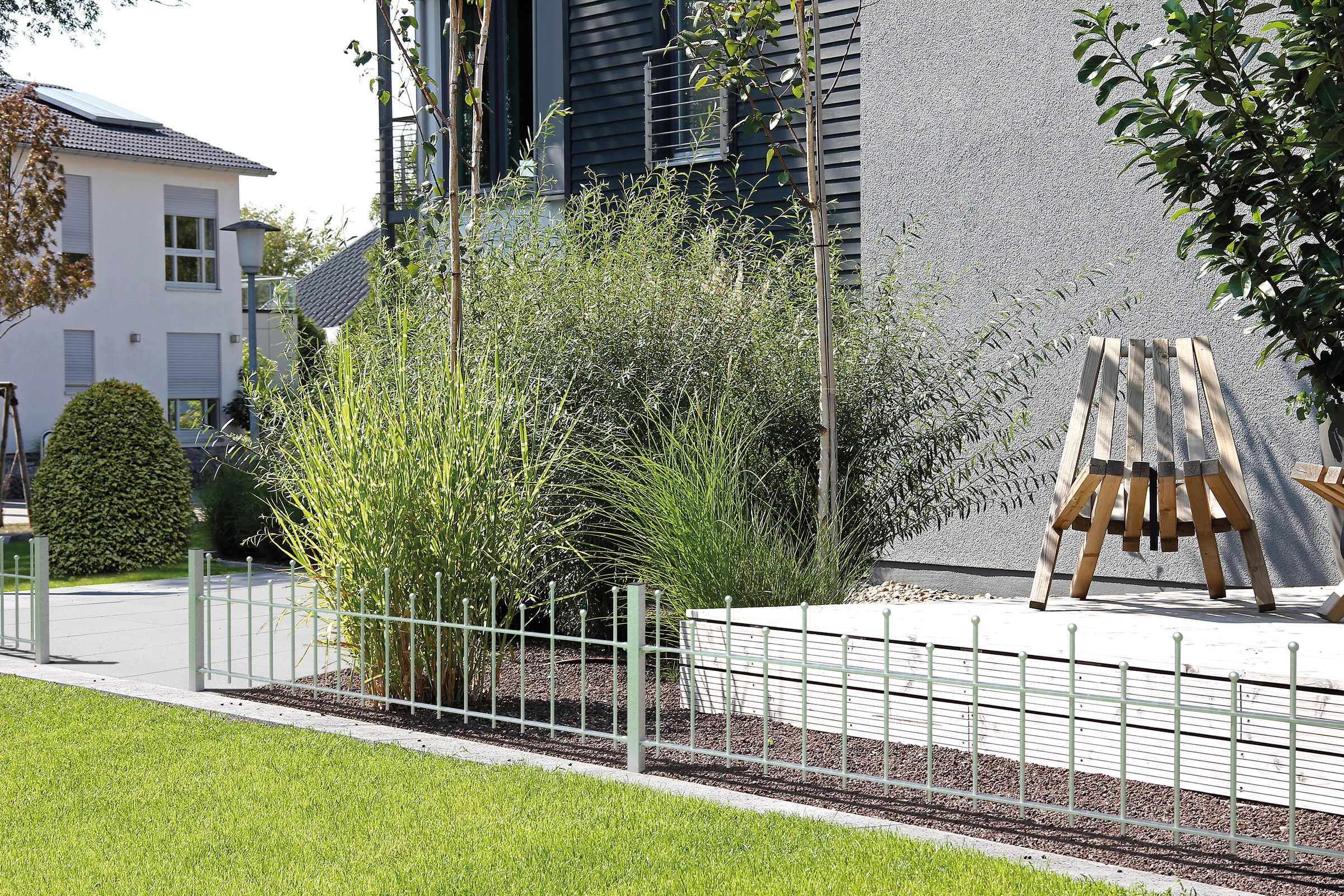 Alberts Metallzaun »Anbauset Madrid«, Höhe: 49,5, 73,5 und 98,5 cm, Breite: 200 cm, zum Einbetonieren
