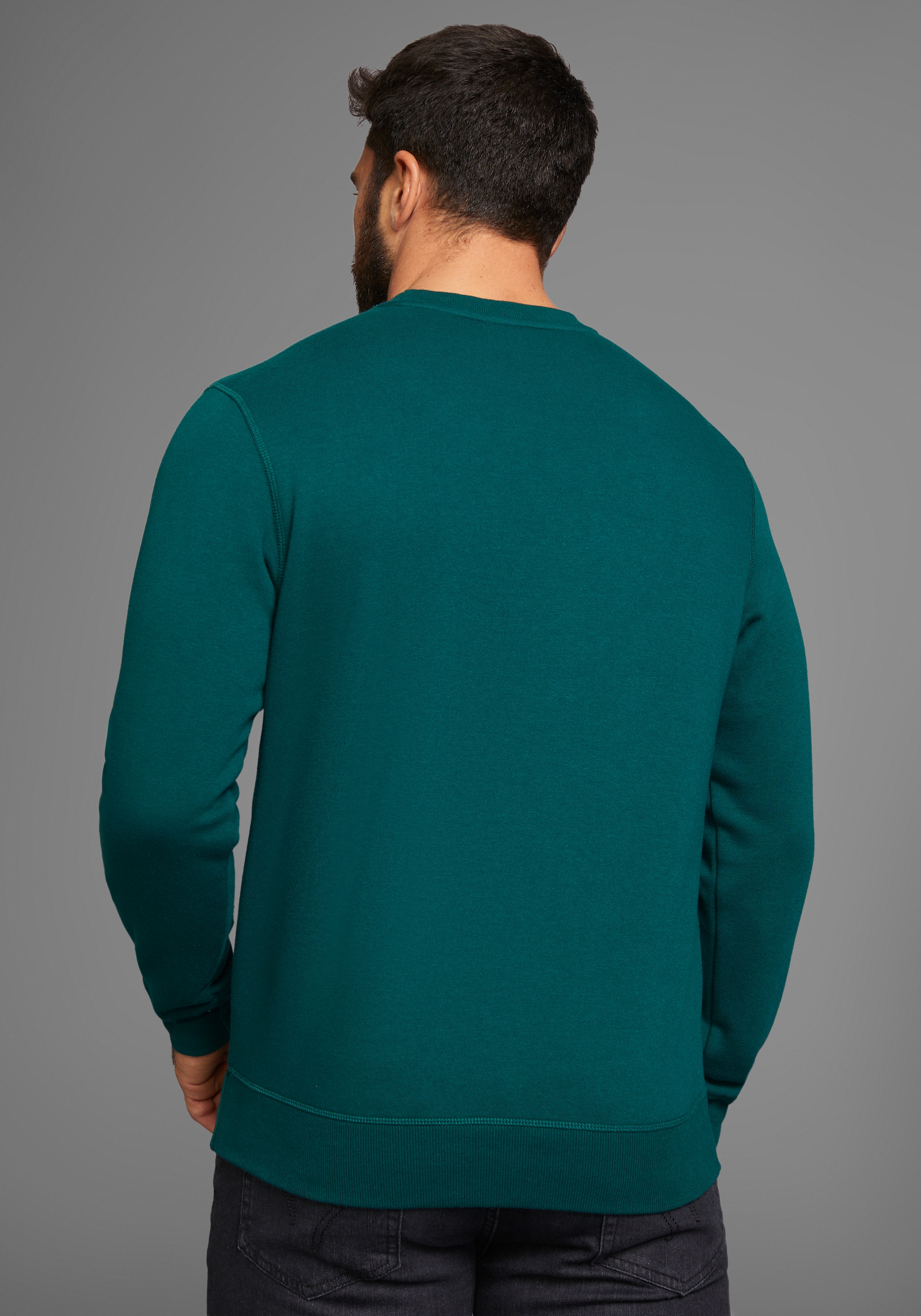 Man's World Sweatshirt, Langarm, Basic-Stil, unifarben, Rundhalsausschnitt