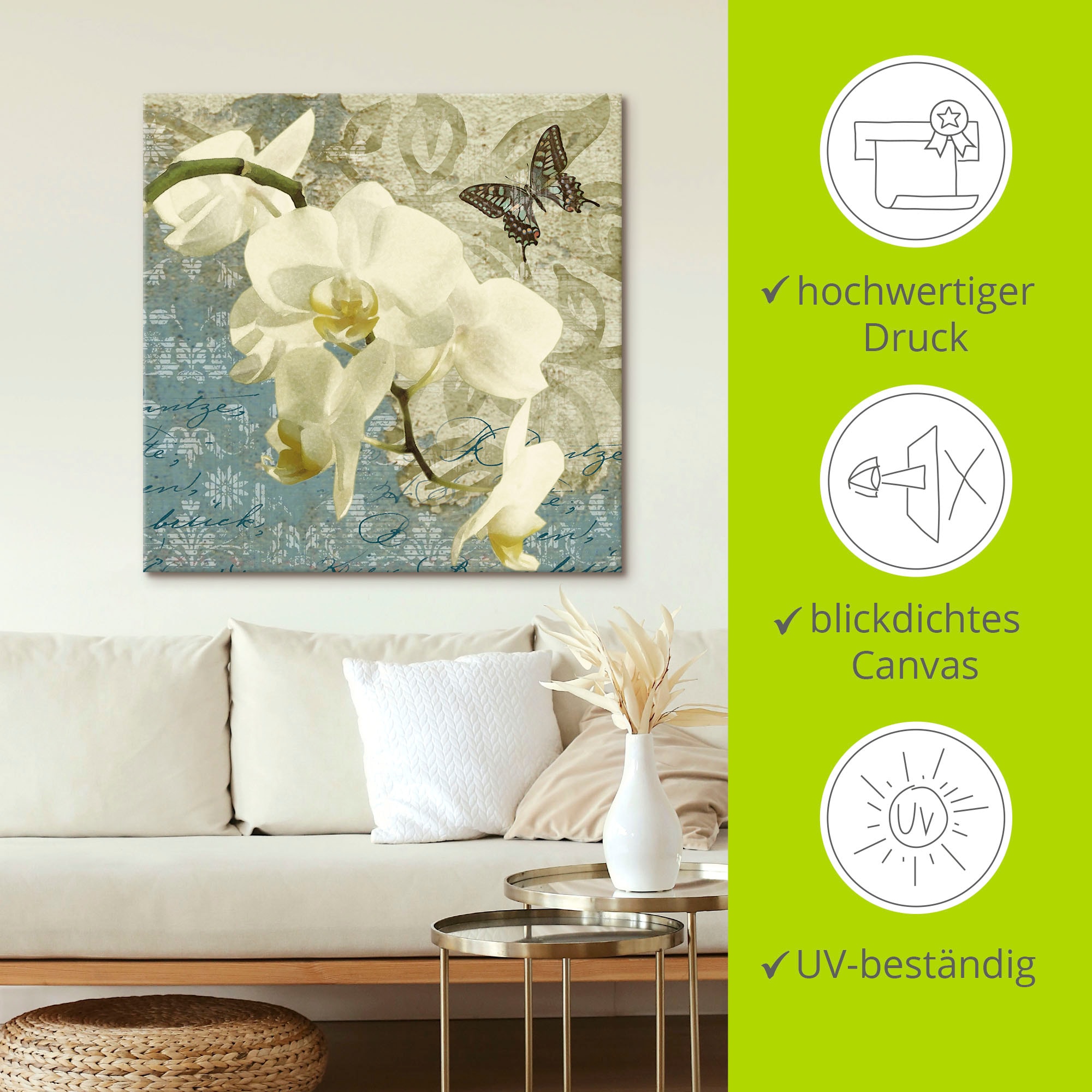 Artland Leinwandbild »Orchideen«, Blumen, (1 St.), auf Keilrahmen gespannt