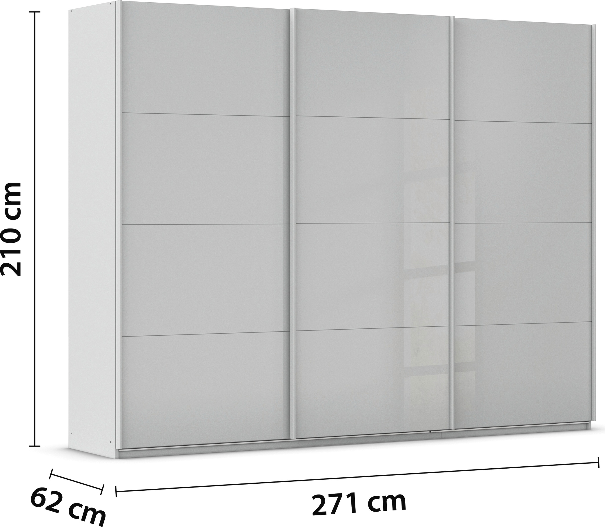 rauch Schwebetürenschrank »Kleiderschrank Schrank Garderobe AGORDO mit Glasfront«, durchdachte Innenausstattung, in 4 Breiten und 2 Höhen MADE IN GERMANY