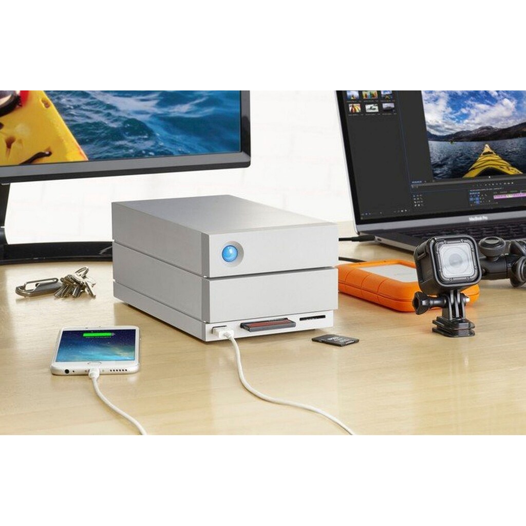 LaCie externe HDD-Festplatte »2big Dock Thunderbolt™ 3«, 3,5 Zoll, Anschluss Thunderbolt 3-USB 2.0-USB 3.0-USB 3.1