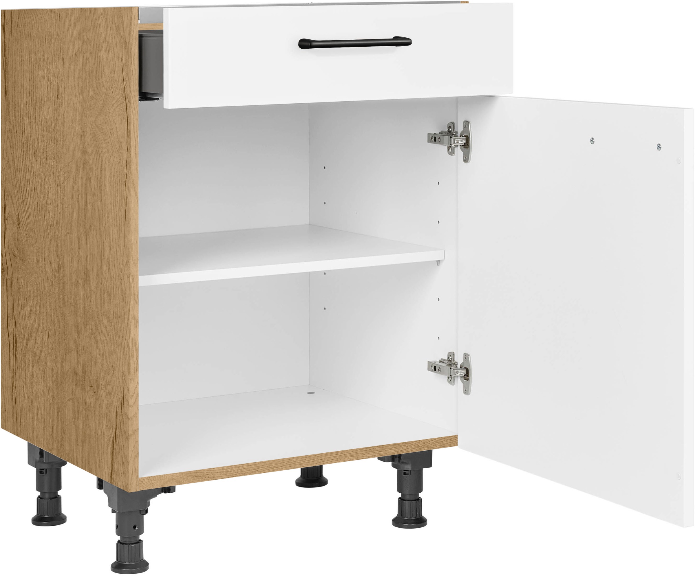 nobilia® Kochfeldumbauschrank »"MIAMI", mit Schukasten und Tür, Ausrichtung wählbar« vormontiert, Breite 60 cm