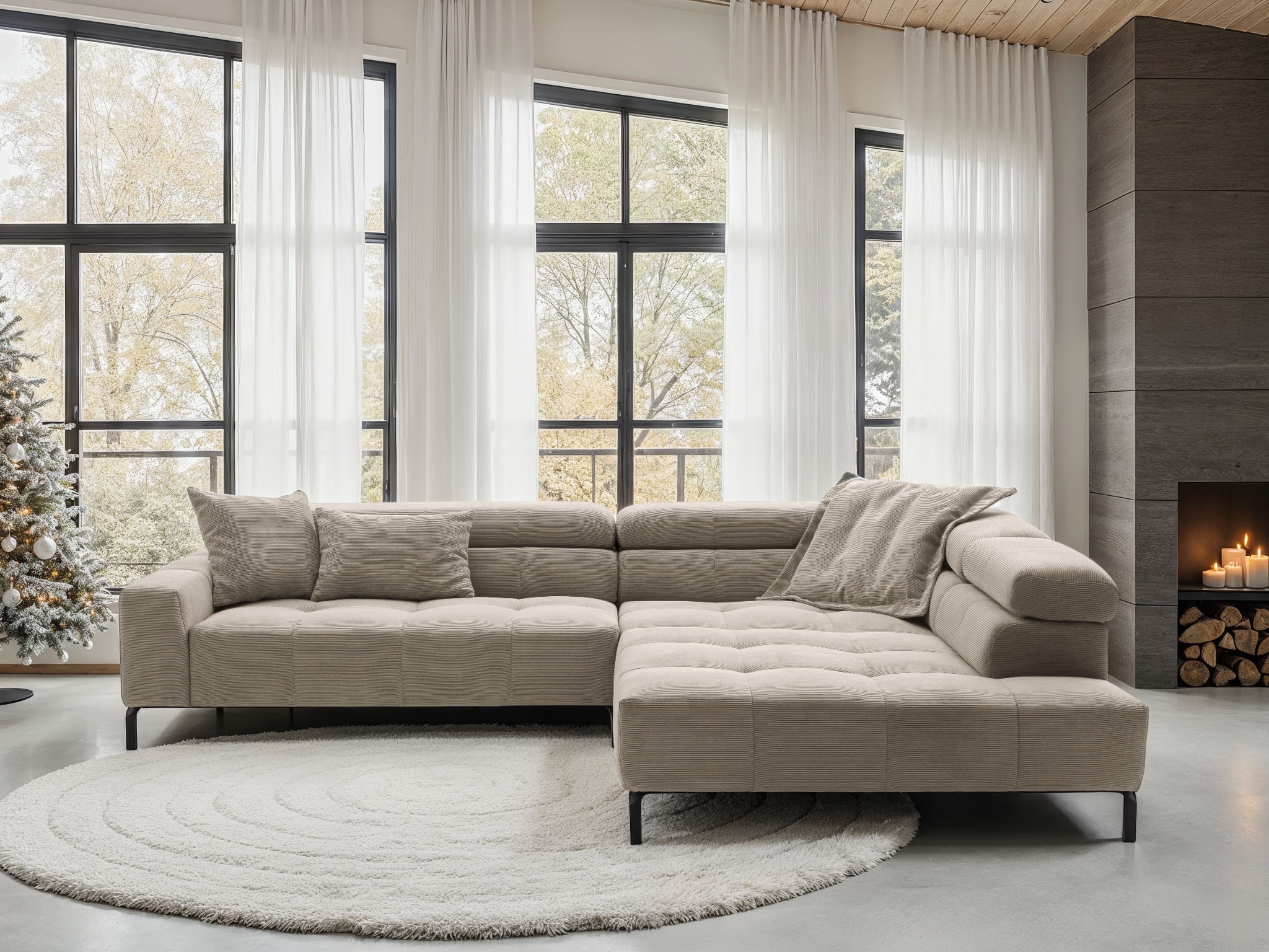 Home affaire Ecksofa »Claya, L-Form,  incl. Kopfteilverstellung, Breite 311 cm« ohne elektrischen Sitzvorzug