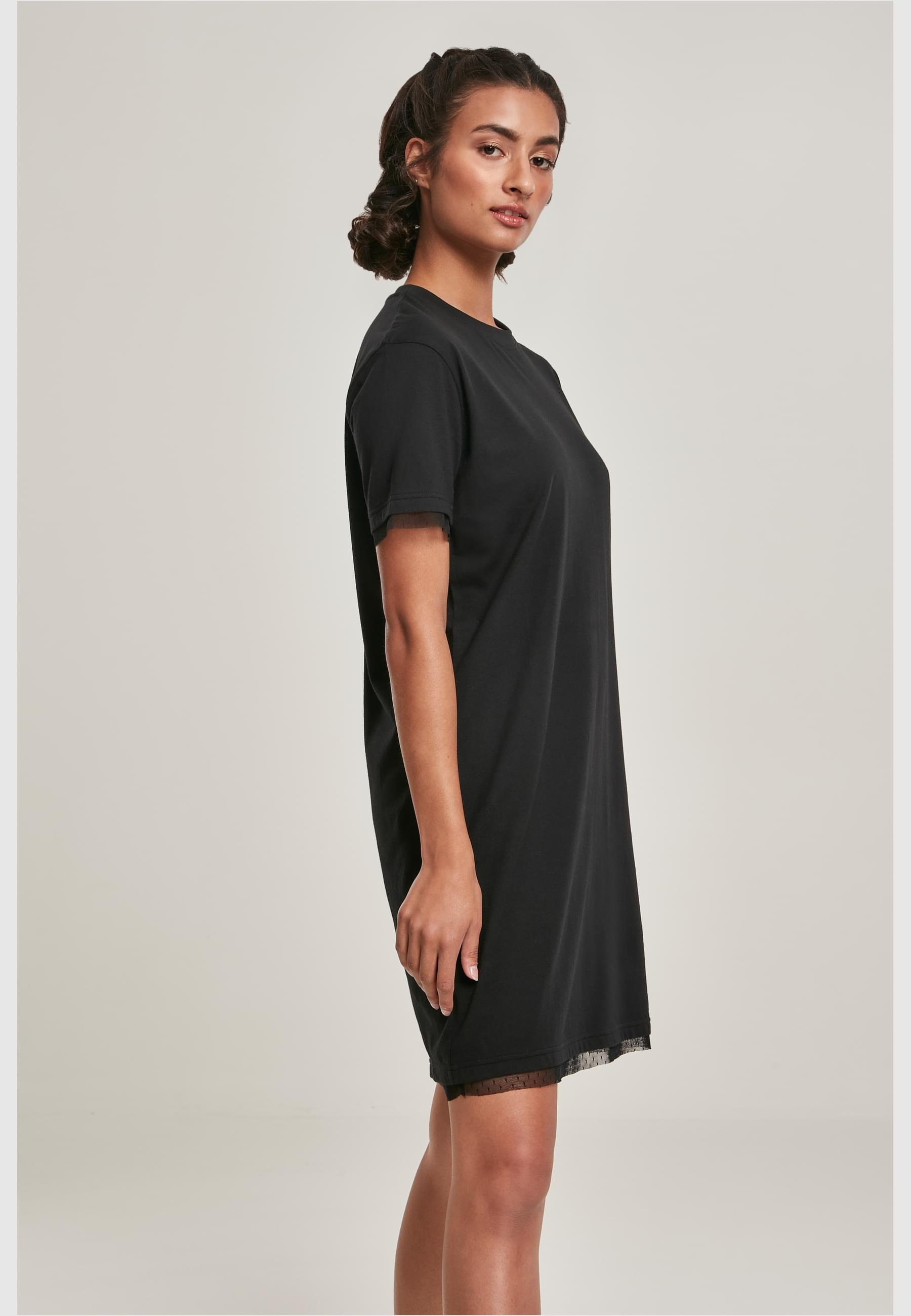 URBAN CLASSICS Shirtkleid »Urban Classics Damen Ladies Boxy Lace Hem Tee Dress« 1 Stk. tlg.
