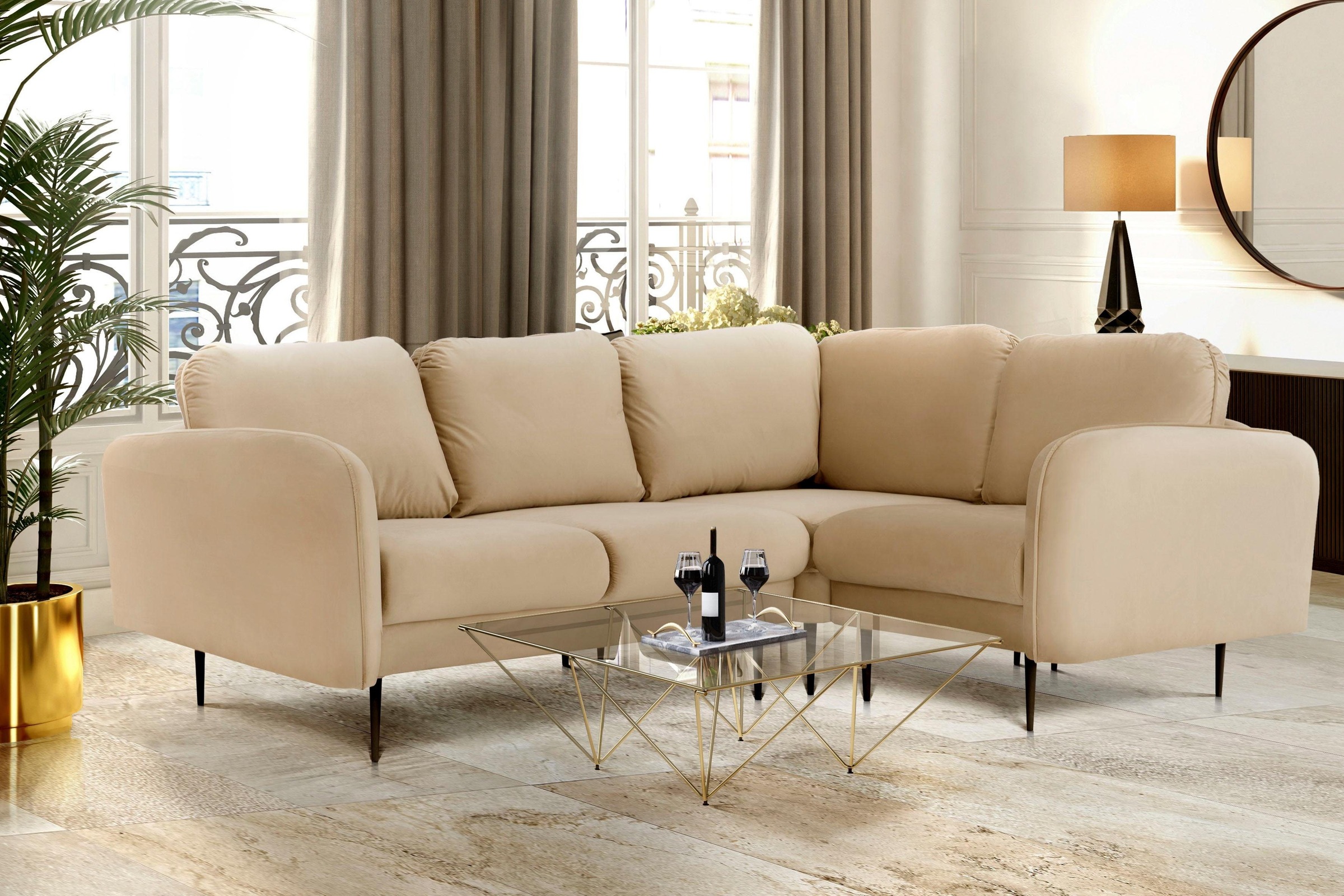 Home affaire Ecksofa »Skidi L-Form« mit losen Rückenkissen und Keder oben a günstig online kaufen