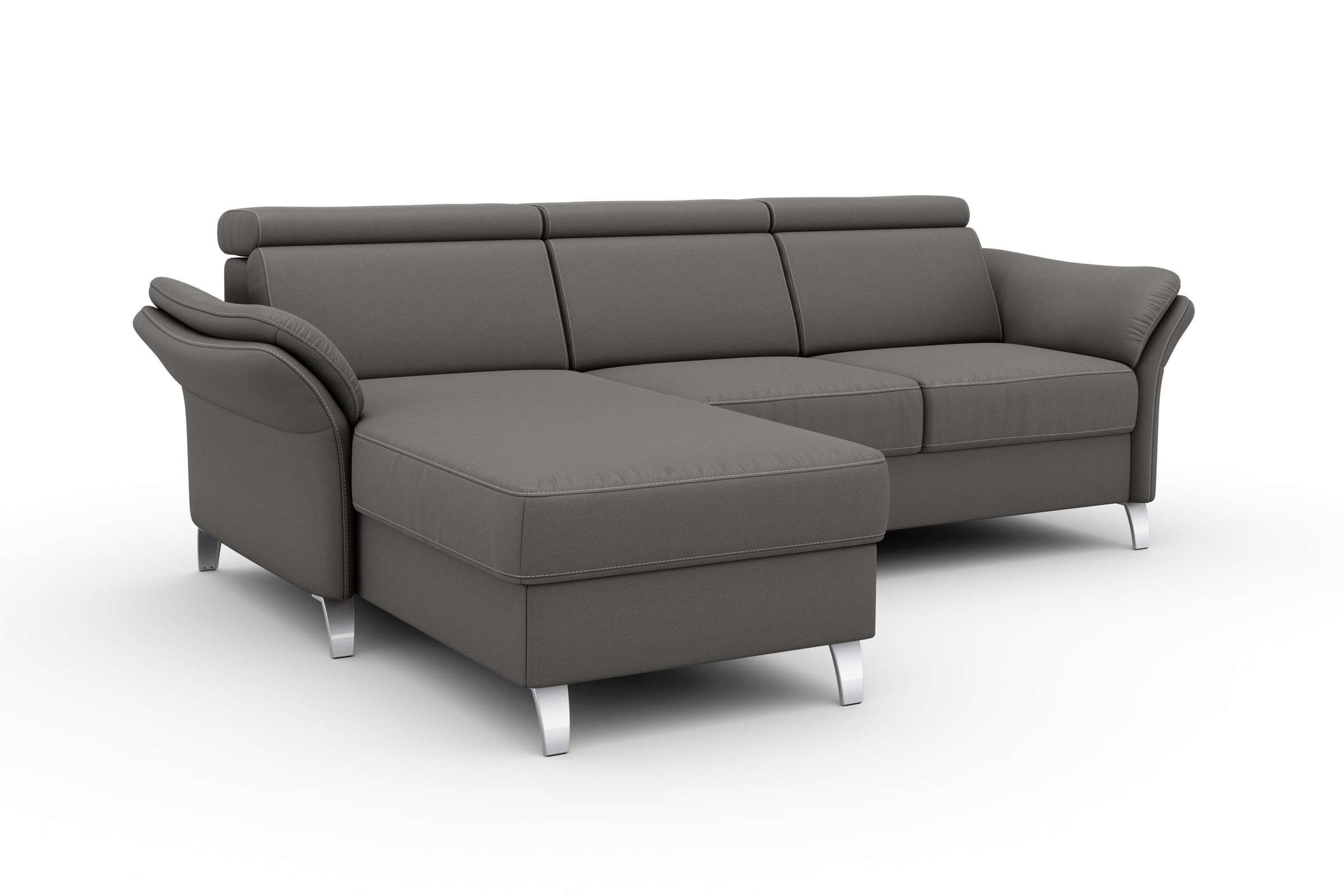 sit&more Ecksofa »Vincenzo L-Form« inklusive Kopfteilverstellung, wahlweise mit Bettfunktion, Bettkasten