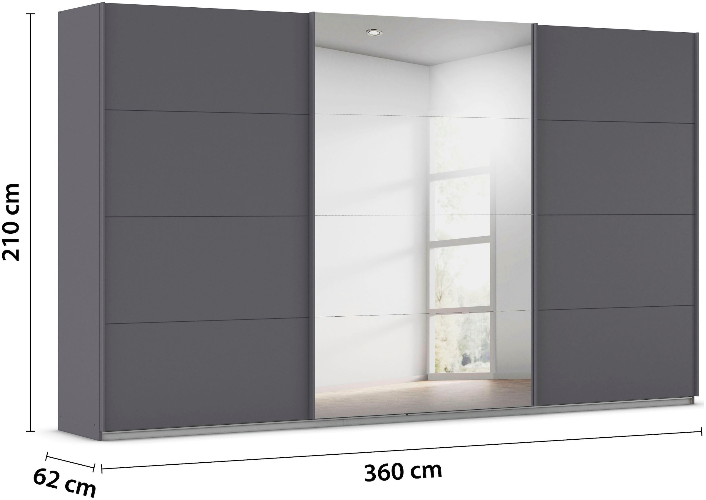 rauch Schwebetürenschrank »Kleiderschrank Schrank OTTO´S CHOICE Garderobe AGORDO«, (in zwei Griff-Farben), Top Innenausstattung, in 4 Breiten und 2 Höhen MADE IN GERMANY