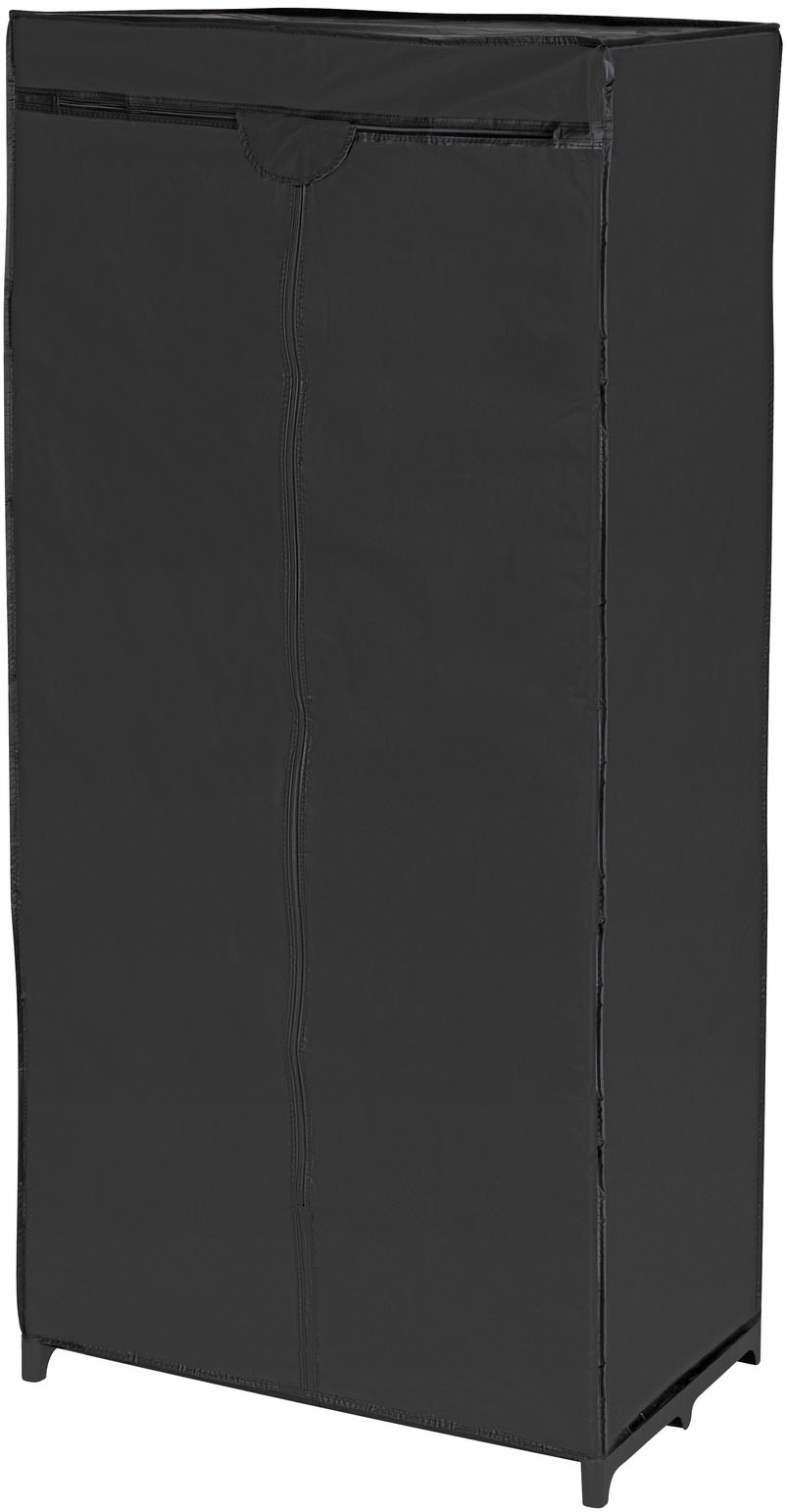WENKO Stoffschrank »Modell Deep Black«, mit Kleiderstange, Ablage & Reißverschluss, Metallgestell, abwaschbar