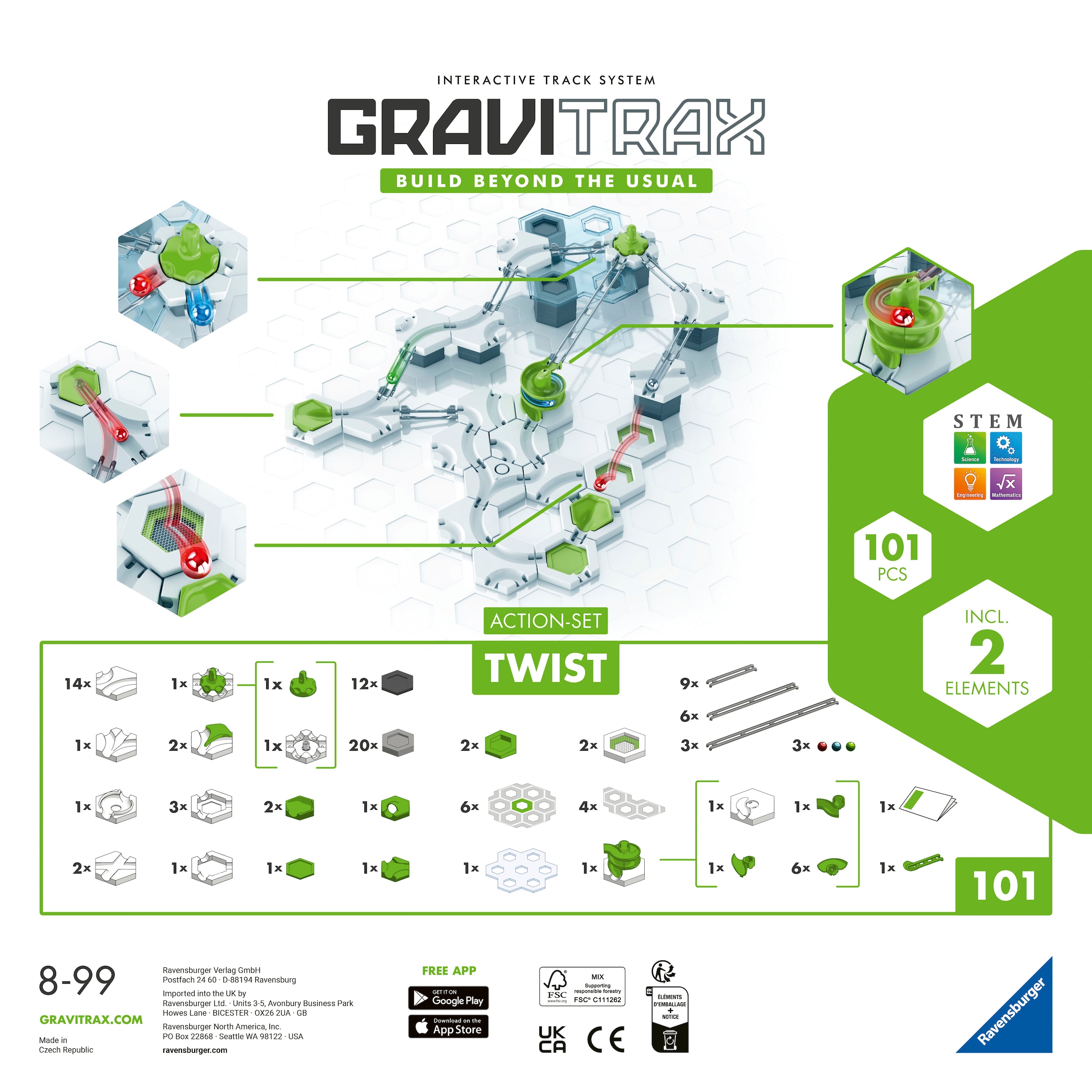Ravensburger Kugelbahn-Bausatz »GraviTrax Action-Set Twist«, Made in Europe