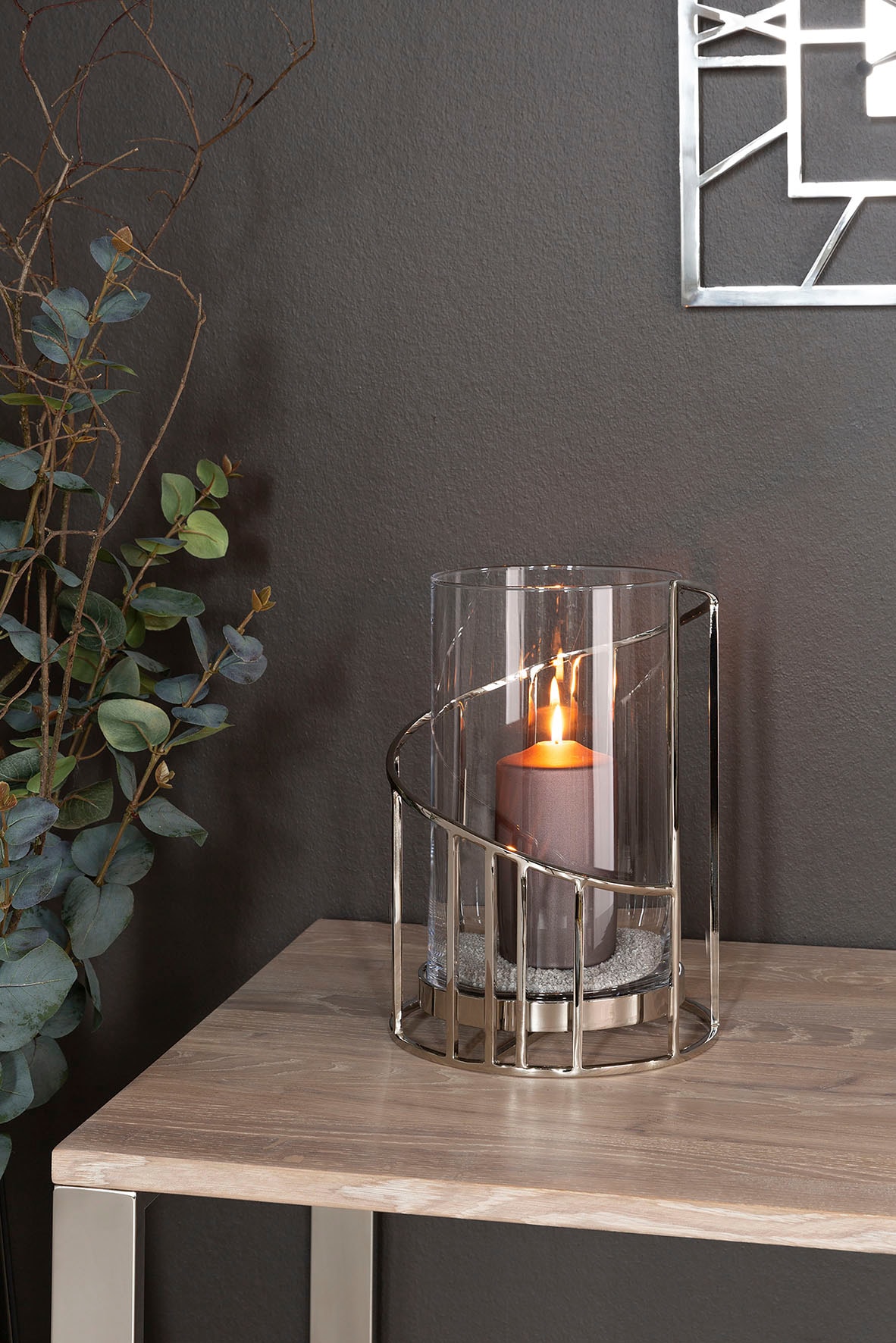 Fink Windlicht »CELINE«, (1 cm mit Höhe kaufen Kerzenhalter Edelstahl St.), ca. 29,50 Glaseinsatz, aus