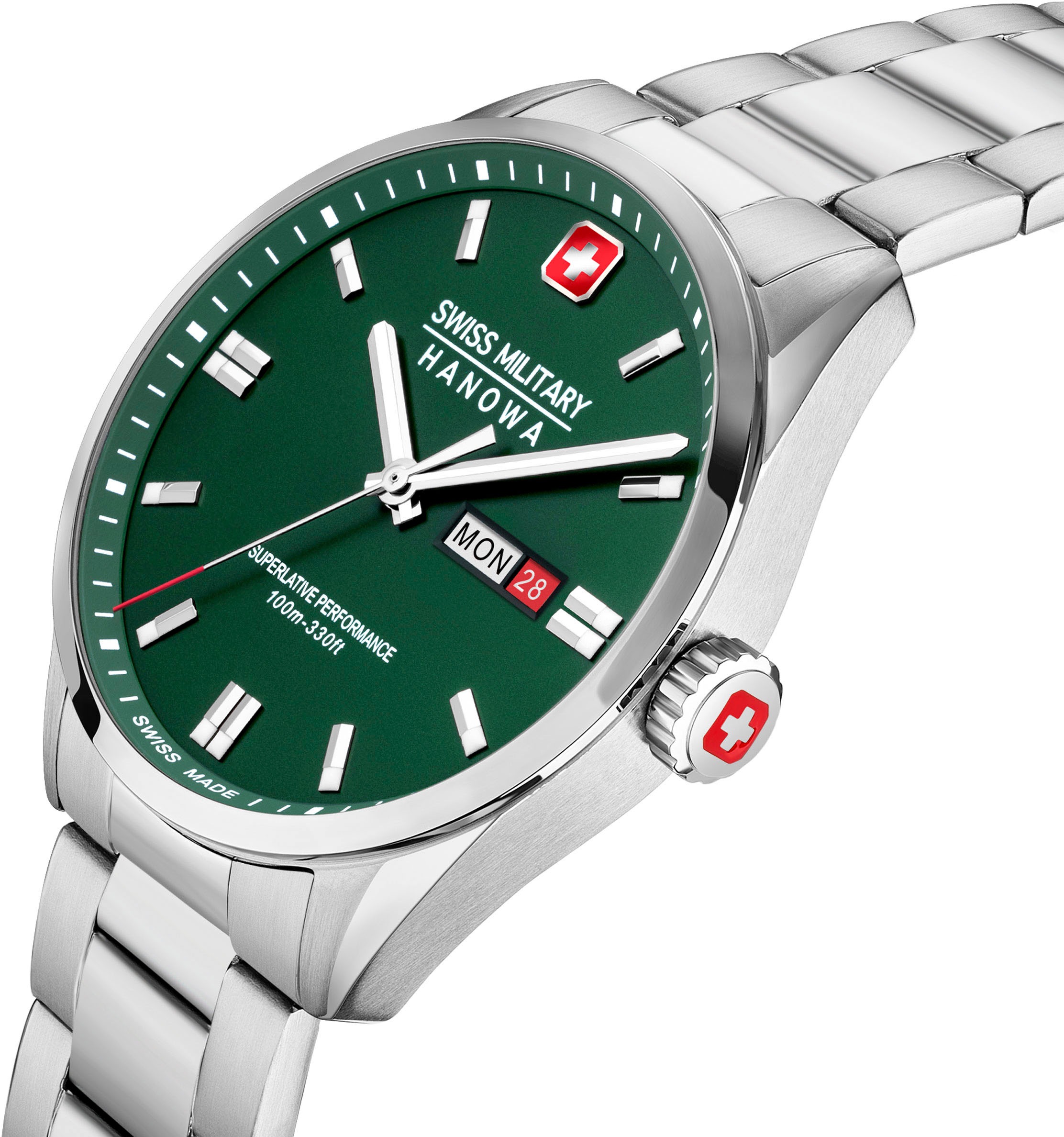 Swiss Military Hanowa Schweizer Uhr »ROADRUNNER MAXED, SMWGH0001603«, Quarzuhr, Armbanduhr, Herrenuhr, Swiss Made, Big Date, Saphirglas