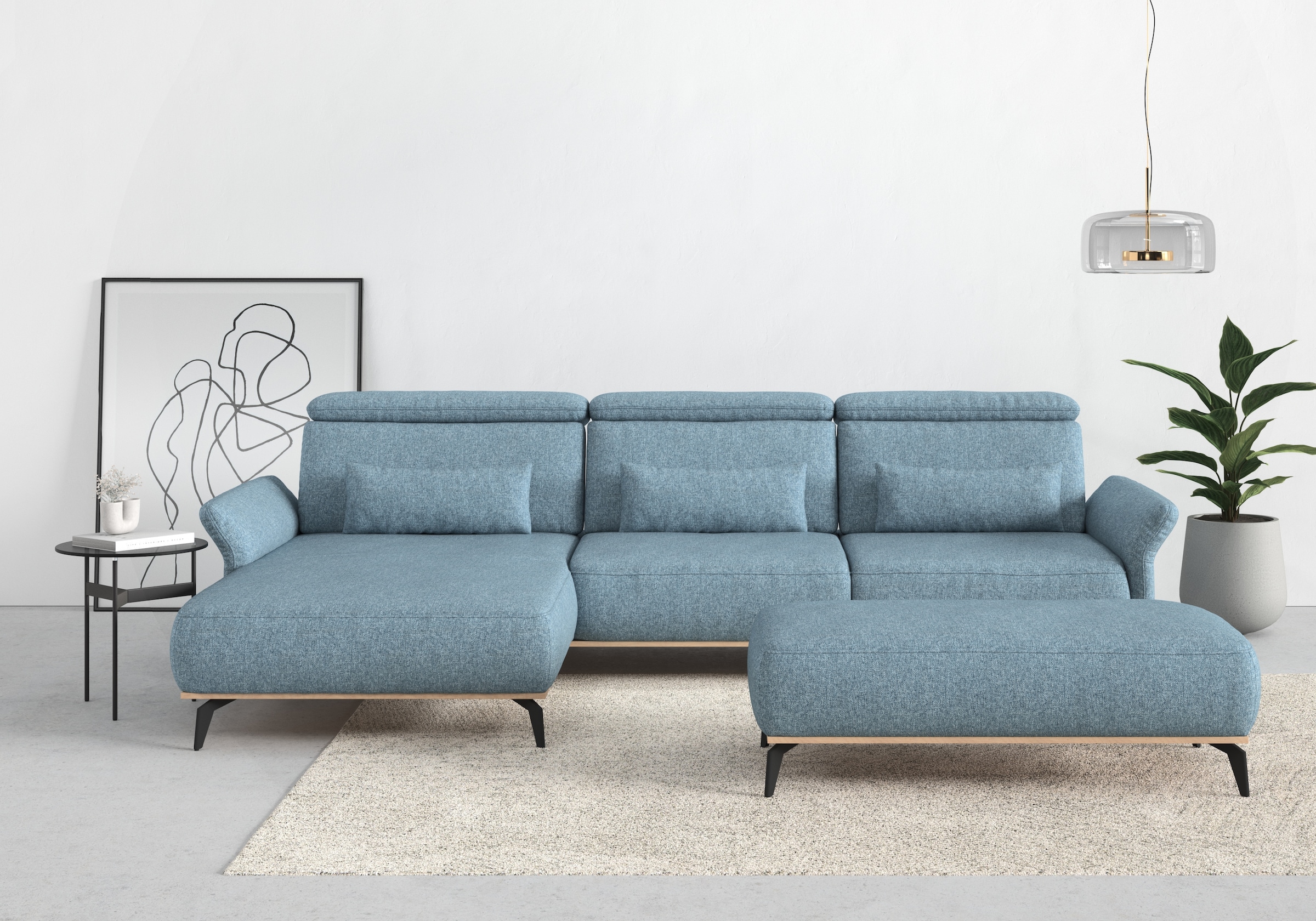 Places of Style Ecksofa »Fjord L-Form«, massiv, wahlweise mit Armlehnfunkti günstig online kaufen