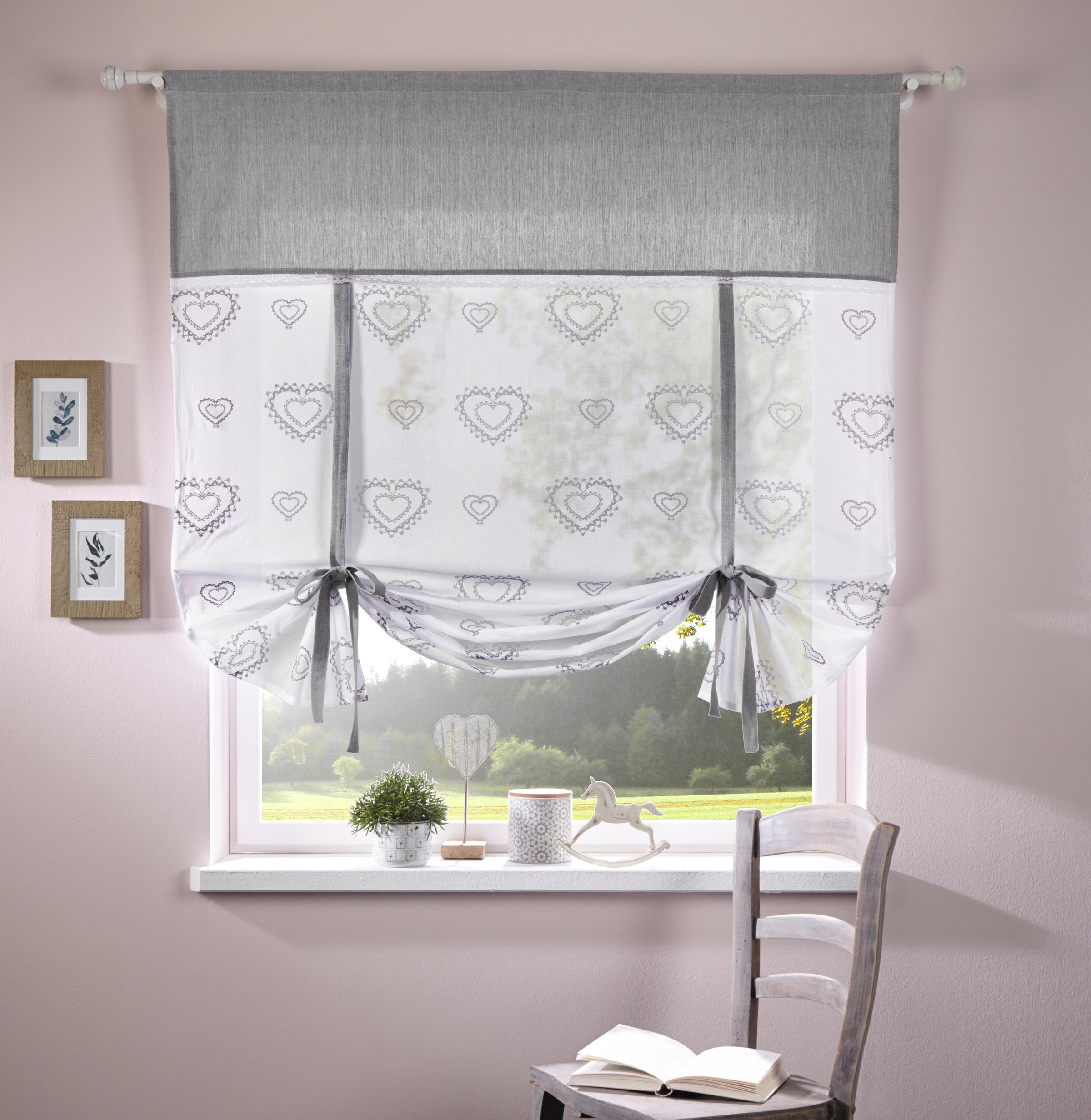 Otto Home Gardine "Louis" Gr. 2, grau, 140cm, Stangendurchzug, 80cm