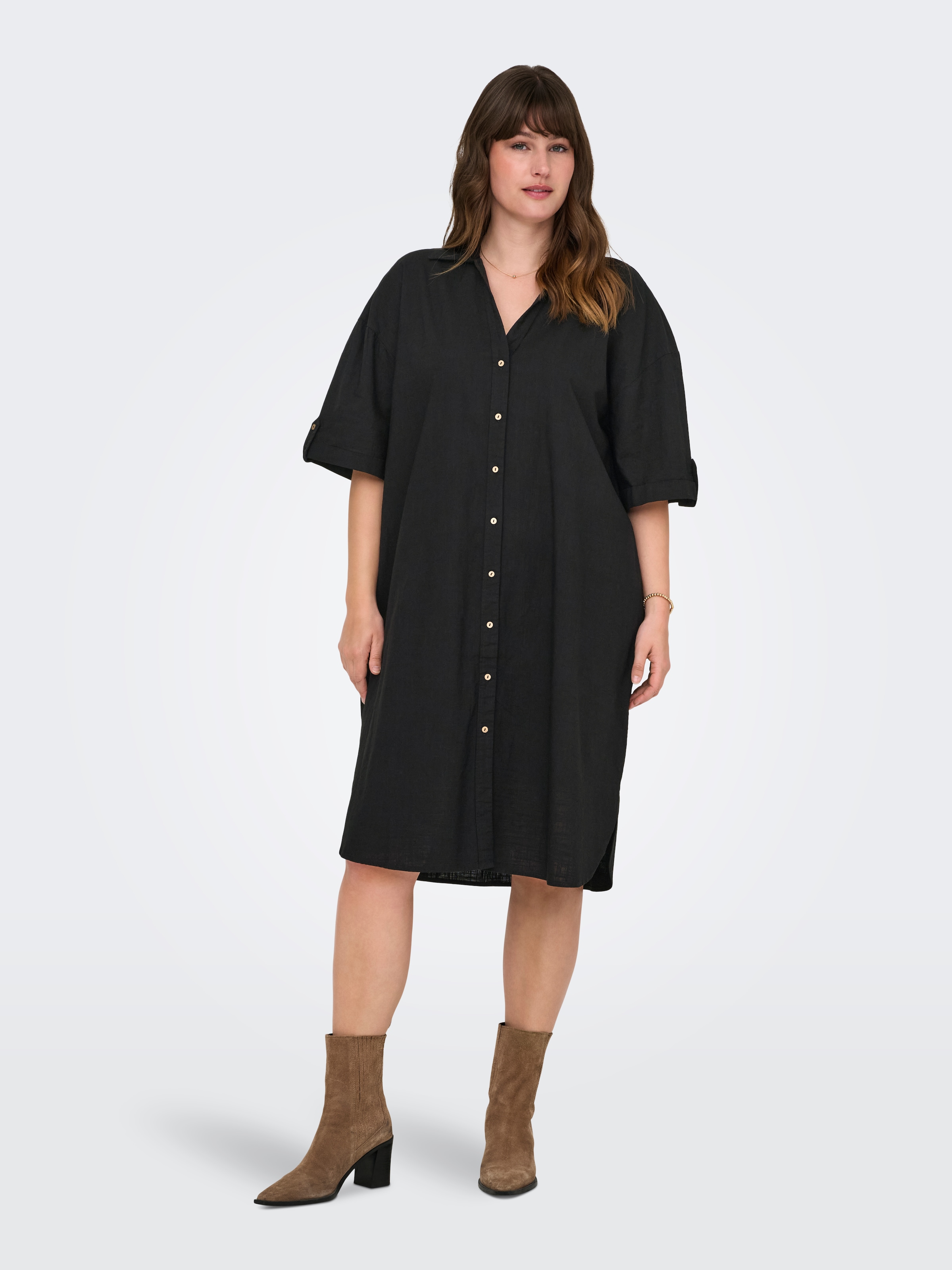 ONLY CARMAKOMA Blusenkleid »CARCOCO SS BLK SHIRT DRESS WVN«