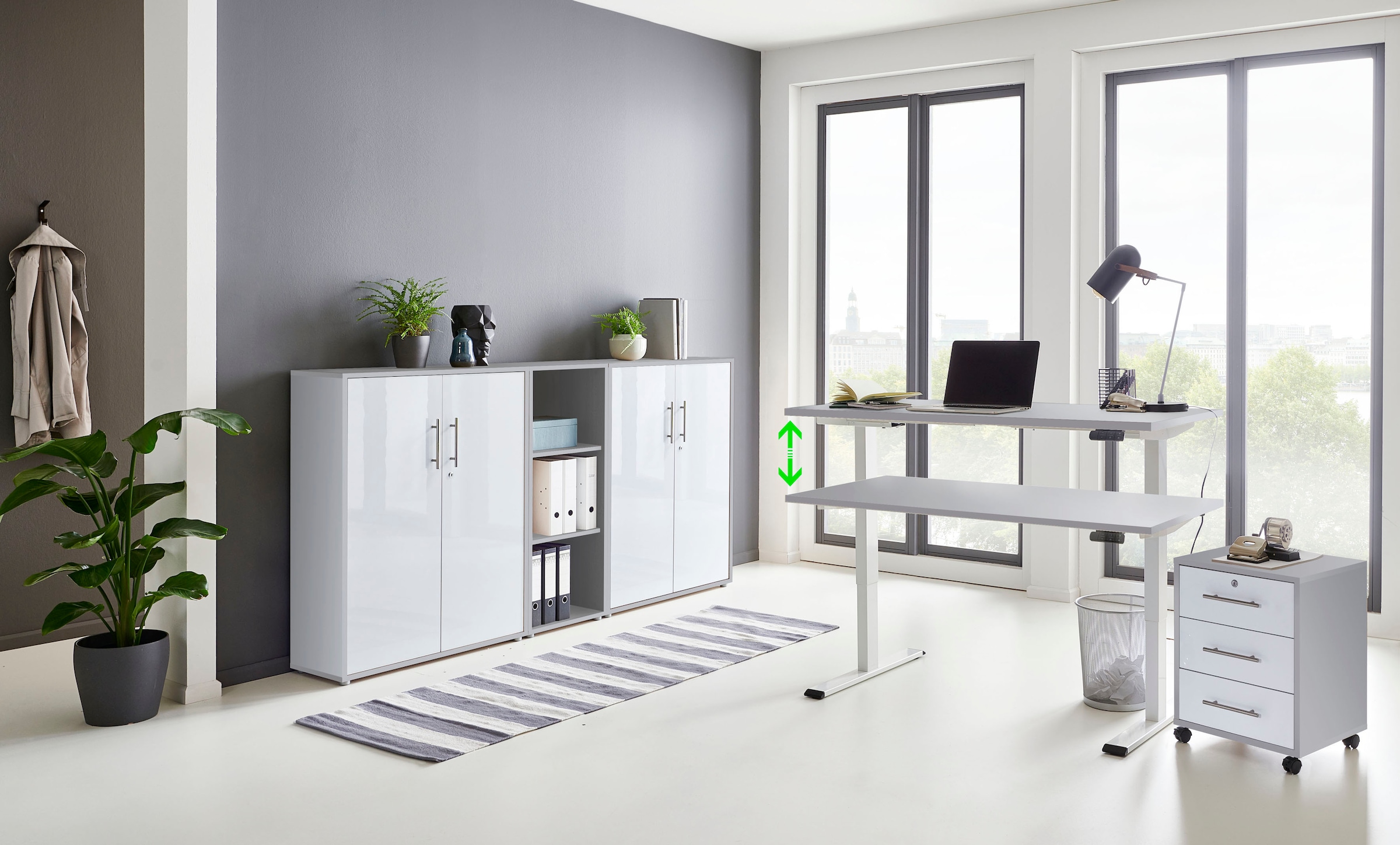 BMG Möbel Büromöbel-Set »Tabor«, (Set, 5 tlg.), mit elektrisch höhenverstel günstig online kaufen