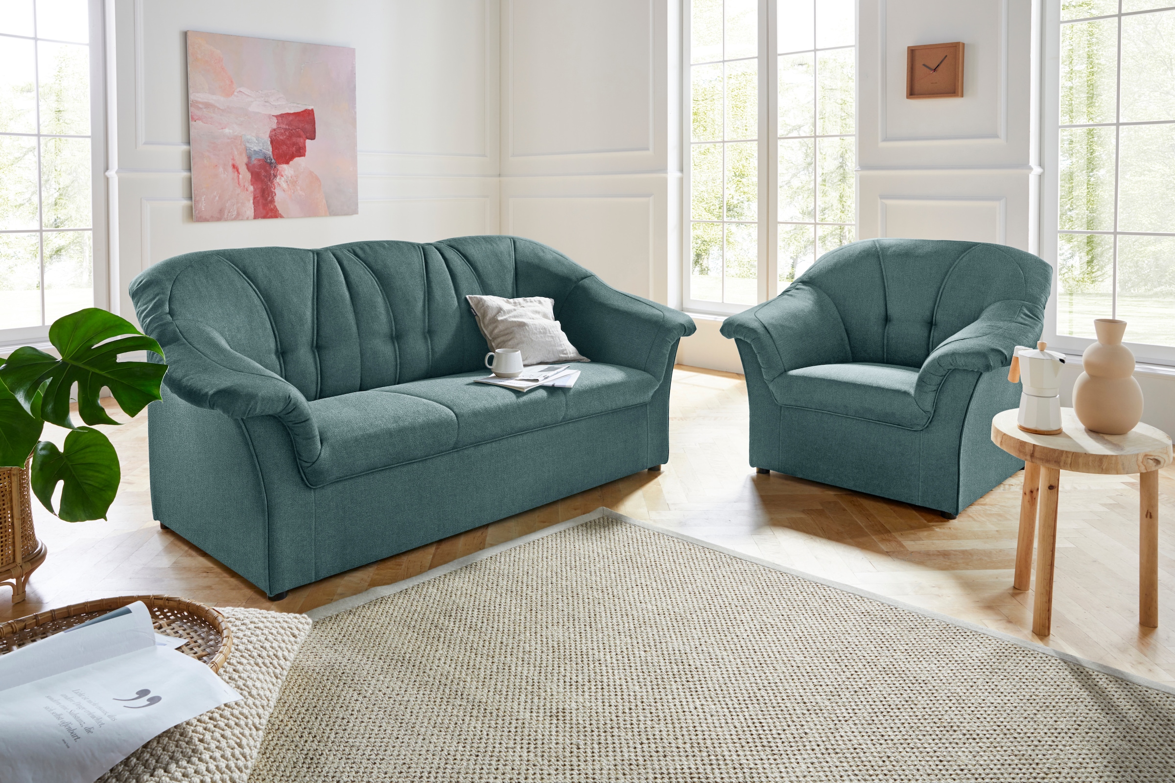 DOMO collection Polstergarnitur »Pegnitz«, (Set), Sessel und 3-Sitzer günstig online kaufen