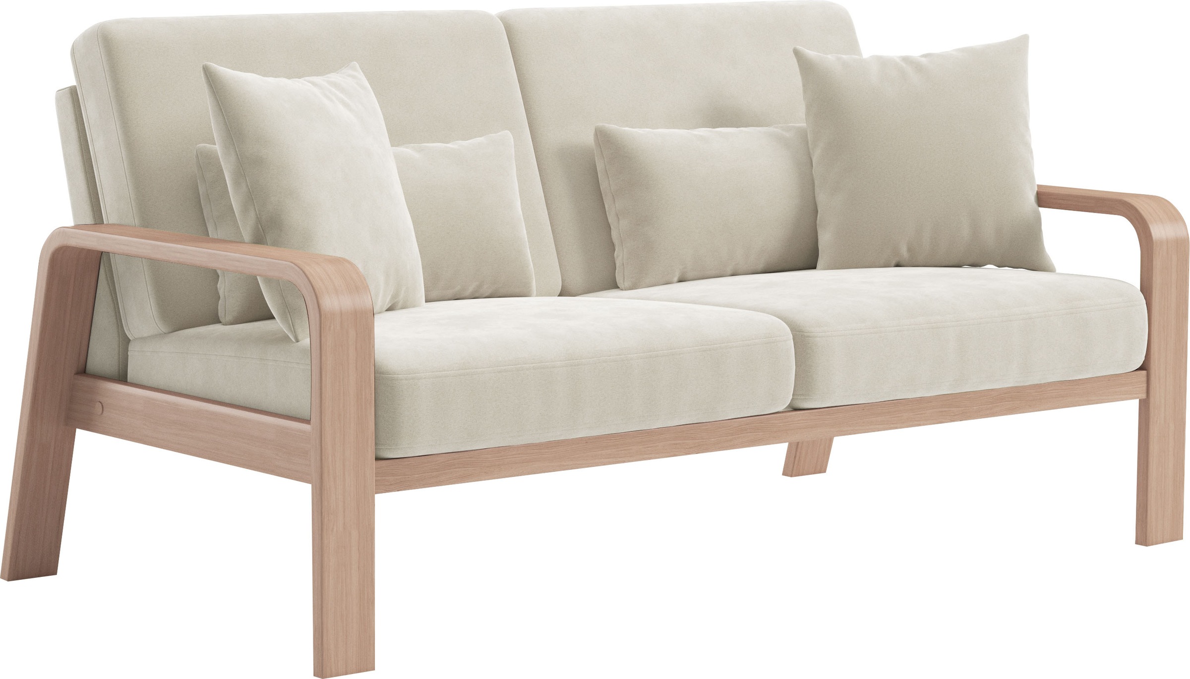 sit&more 2,5-Sitzer »Kolding«, Armlehnen aus Buchenholz in natur, verschiedene Bezüge und Farben