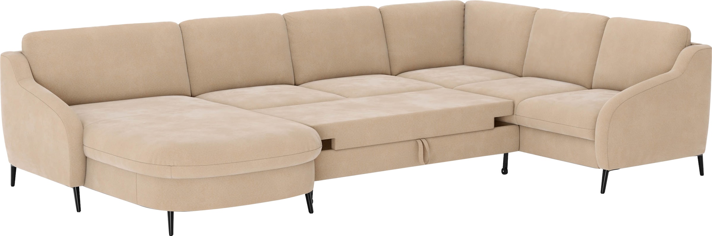 sit&more Wohnlandschaft »Soul U-Form«, wahlweise mit Bettfunktion und Bettkasten oder Schubkasten