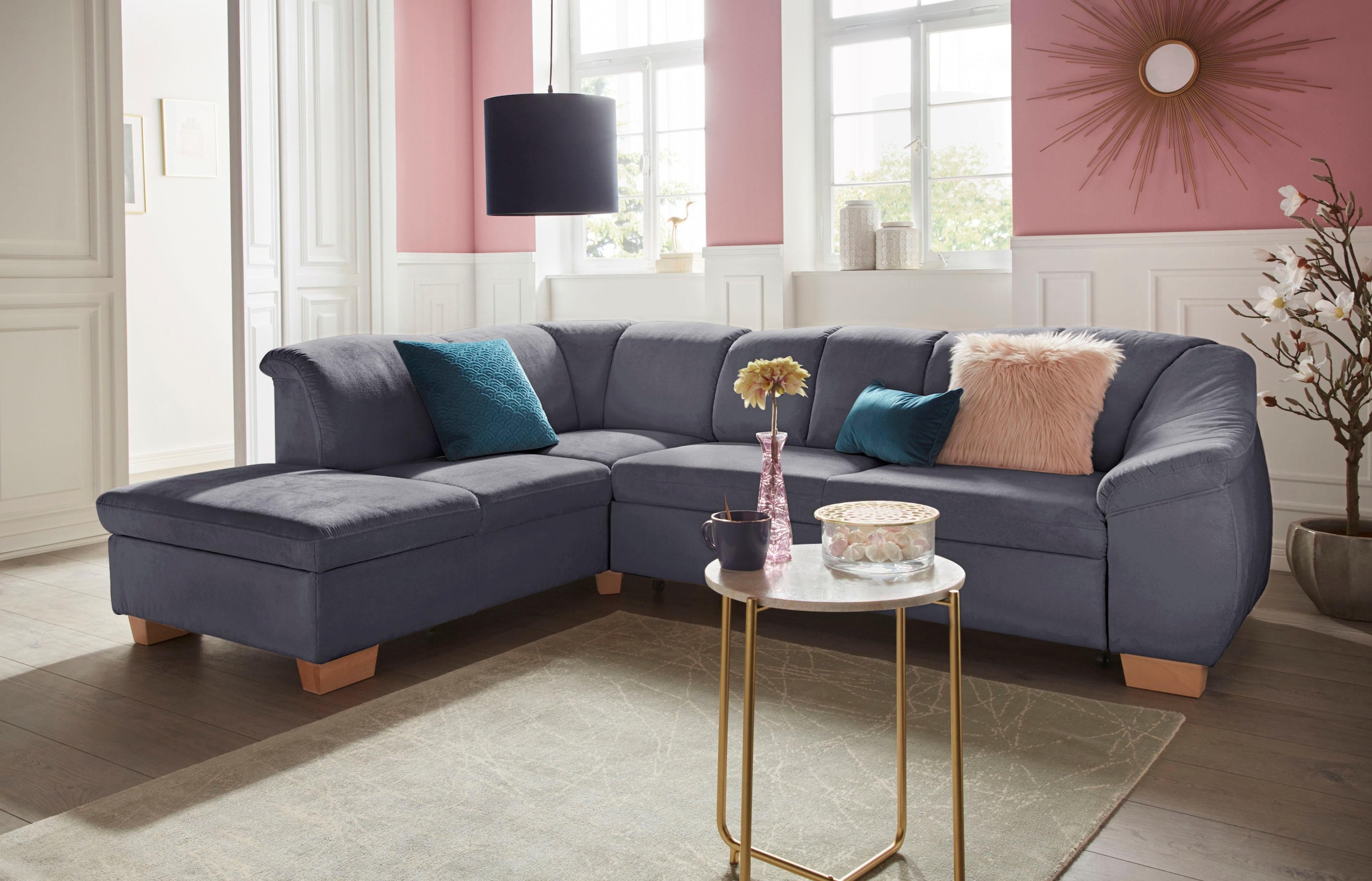 sit&more Ecksofa »Santo L-Form« mit Federkern, wahlweise mit Bettfunktion u günstig online kaufen