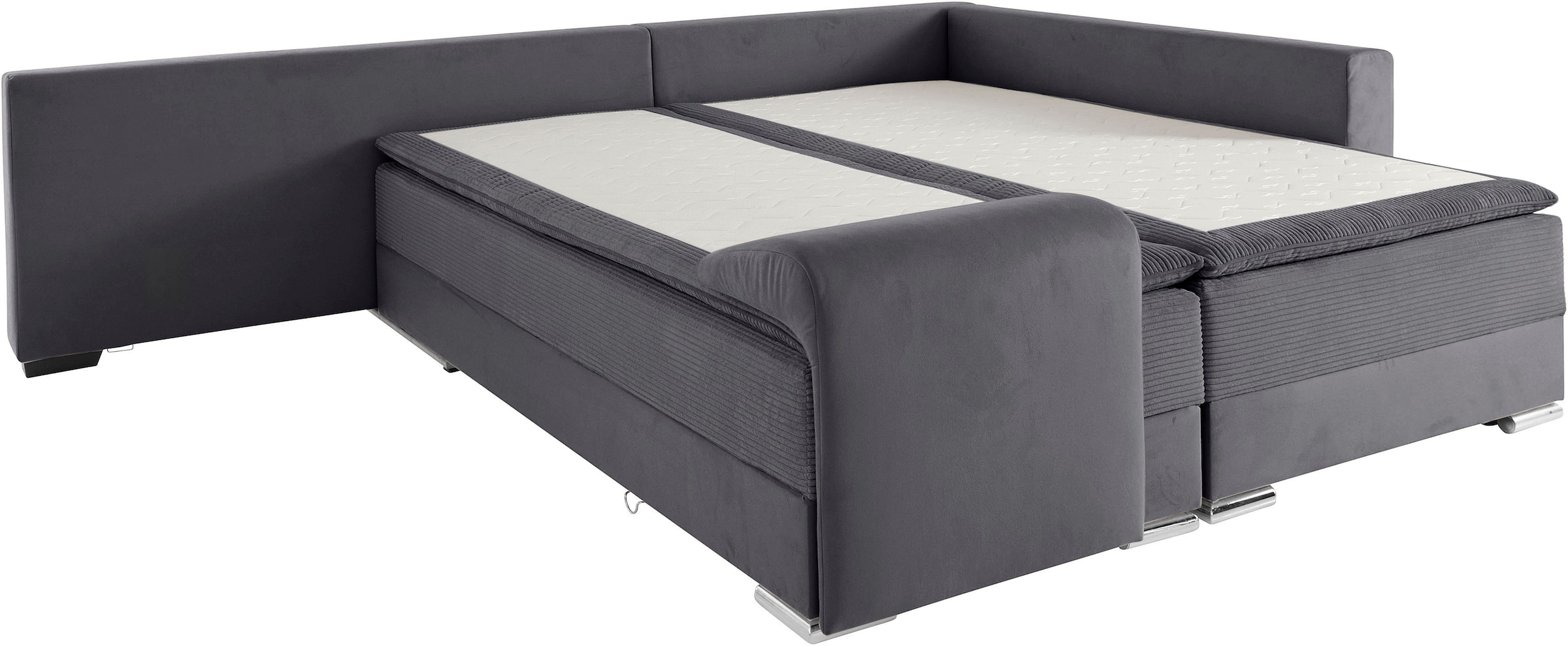 INOSIGN Ecksofa »Night & Day L-Form mit Dauer-Schlaffunktion mit Armlehne«, mit Boxspring-Bettfunktion 180x200 cm und Bettkasten, Dauerschläfer!