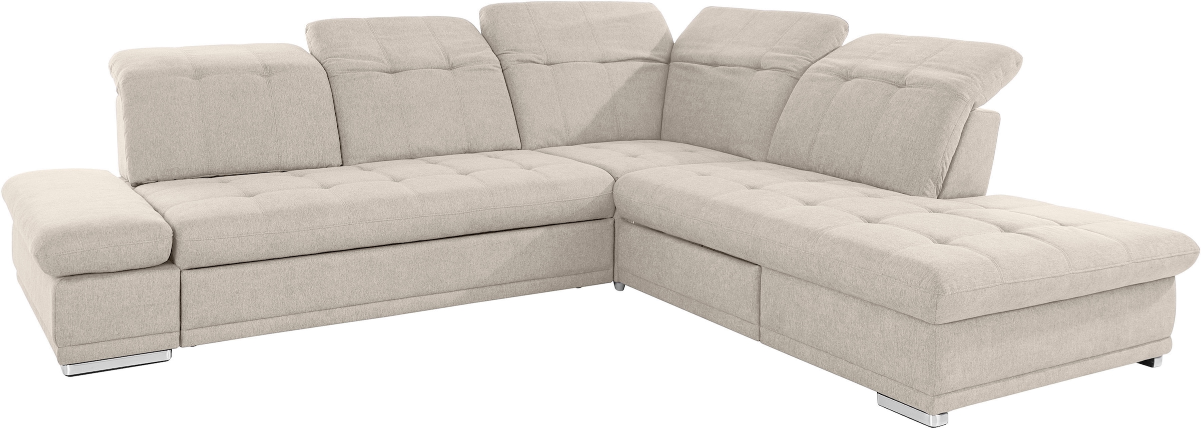 COTTA Ecksofa »Holiday L-Form mit Sitztiefen-, Armteil- und Kopfteilverstellung«, wahlweise mit Bettfunktion & Bettkasten