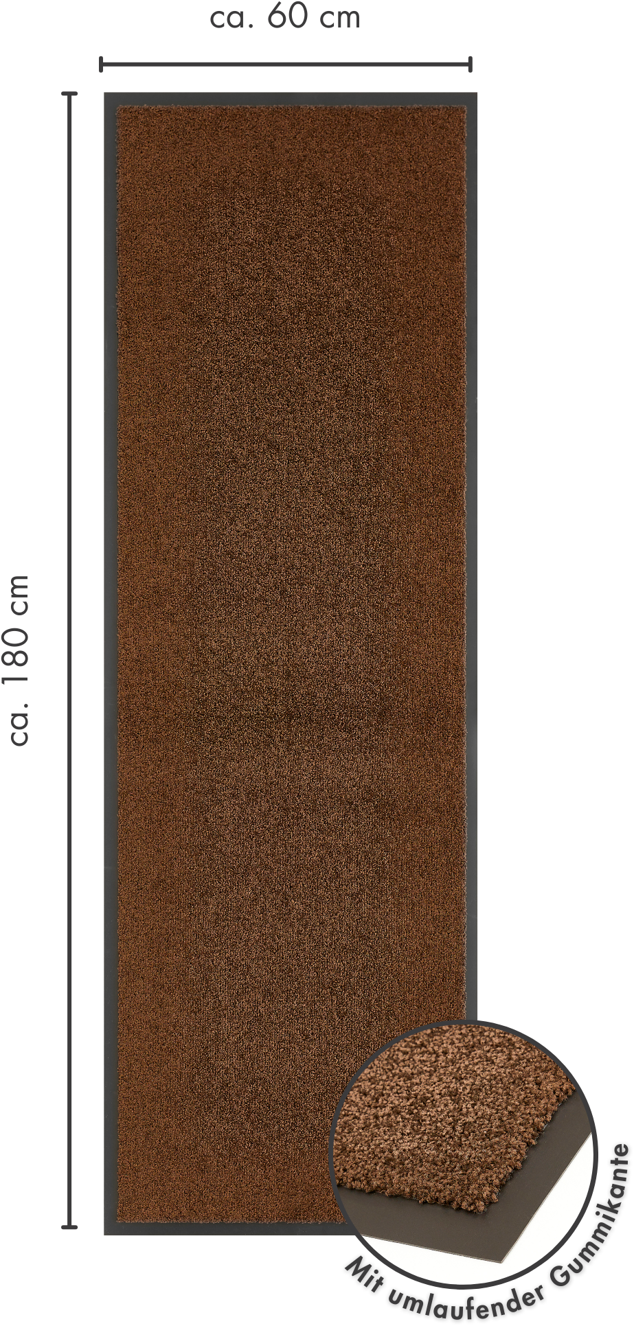 my home Fußmatte »Emil, Made in Netherlands«, rechteckig, 6 mm Höhe, Schmutzfangmatte, Uni Farben, rutschhemmend, pflegeleicht