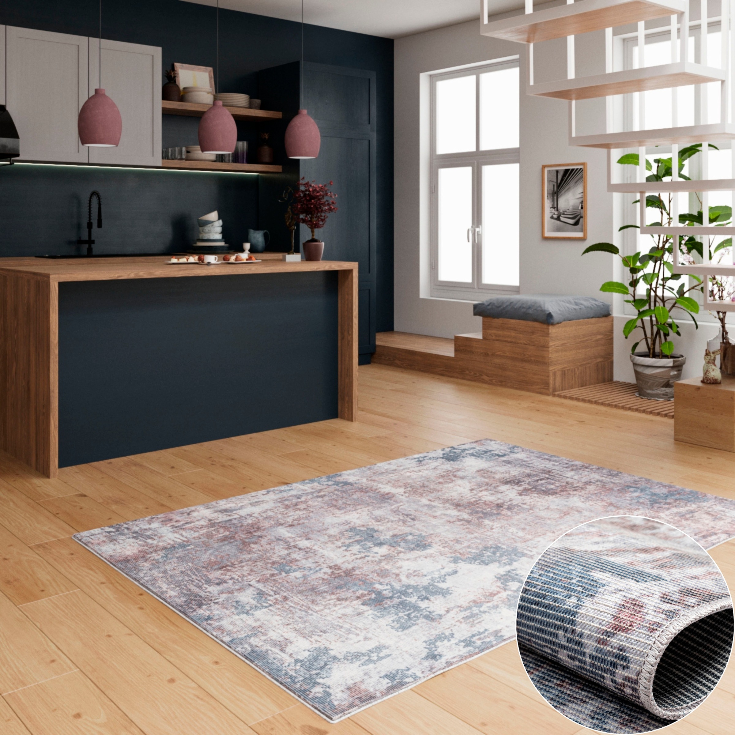 OTTO home Teppich »Mülenen« rechteckig 10 mm Höhe Kurzflor, modernes Design, waschbar, In- und Outdoor geeignet