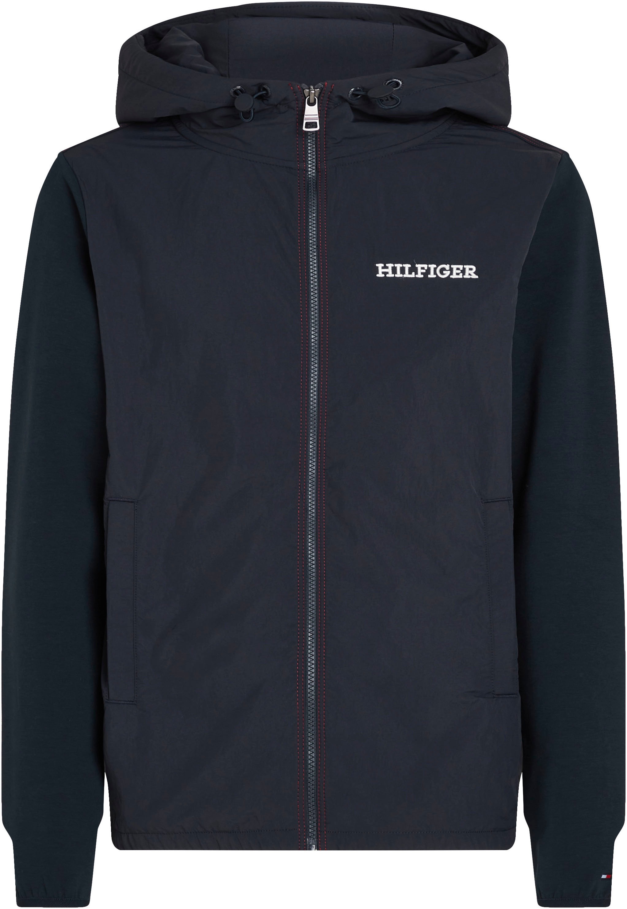 Tommy Hilfiger Sweatjacke »MONOTYPE MIX MEDIA HDD ZIP THRU«, mit Kapuze