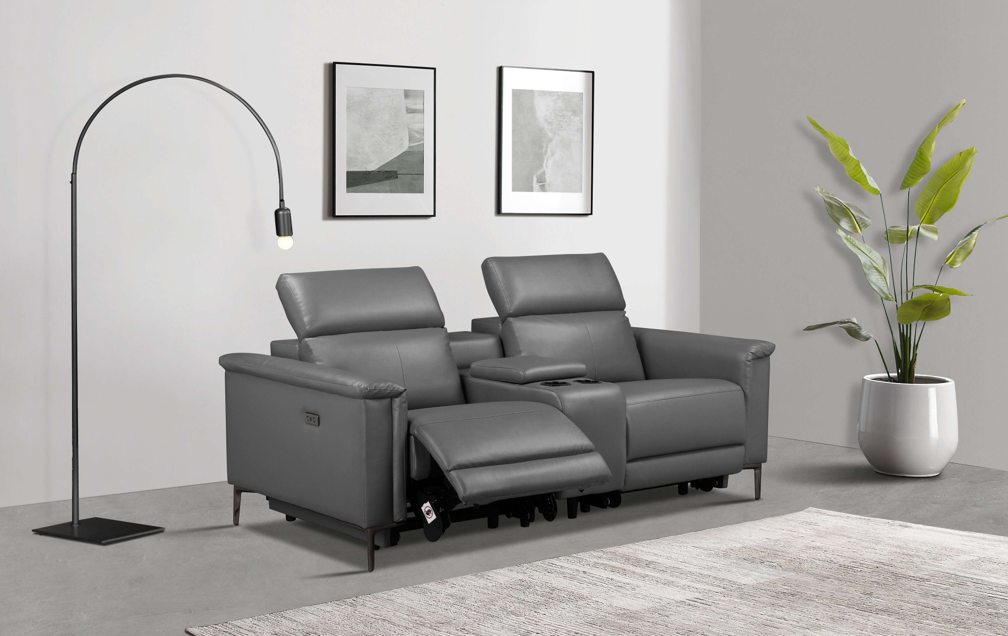 Places of Style 2-Sitzer »Lund, 2er-Kinosofa, TV-Sessel, Multimedia-Sofa, USB-A,«, m. elektrischer o. manueller Relaxfunktion, Getränkehalter u. Staufach