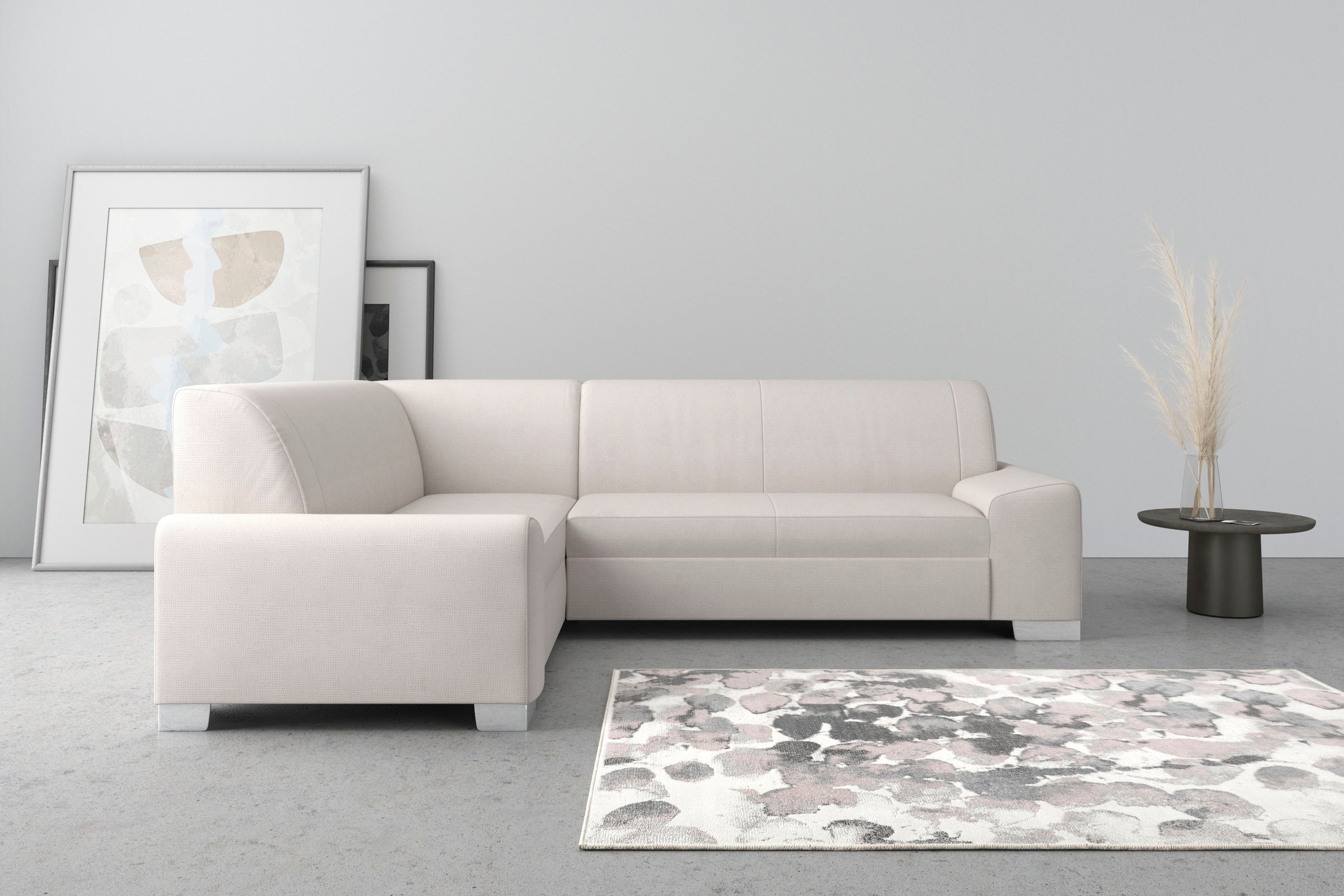 DOMO collection Ecksofa »Anzio in kubischer Formensprache, flache Armlehnen günstig online kaufen
