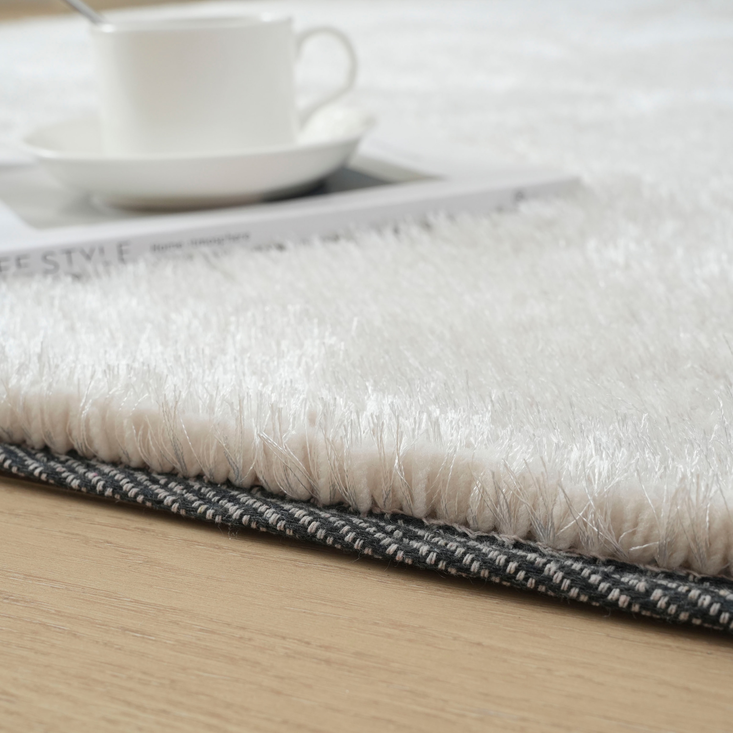 my home Hochflor-Teppich »Dana light, besonders weich, Mikrofaser Teppiche«, rechteckig, 25 mm Höhe, uni, leichter Glanz, Wohnzimmer, Schlafzimmer, Esszimmer