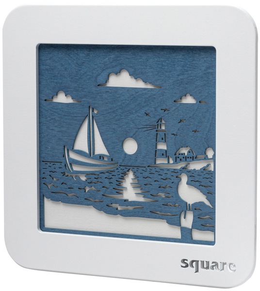 Weigla LED Dekolicht »Square Standbild Maritim, Batterie & Timer, WEIẞ-BLAU günstig online kaufen