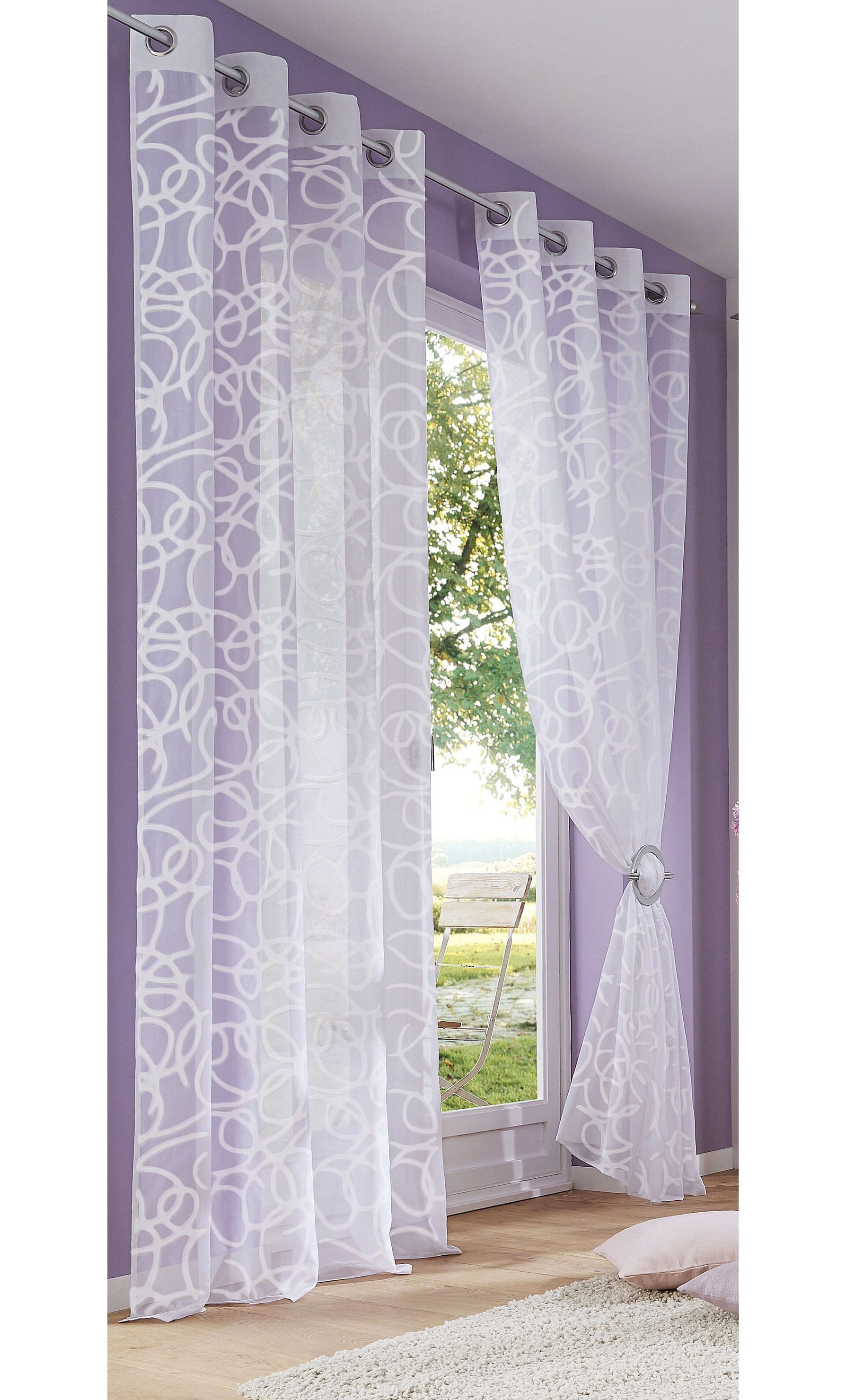 my home Gardine »Tanaro« Ösen 2 Stk. tlg. 2-er Set, mit Schlingen-Motiv bed günstig online kaufen