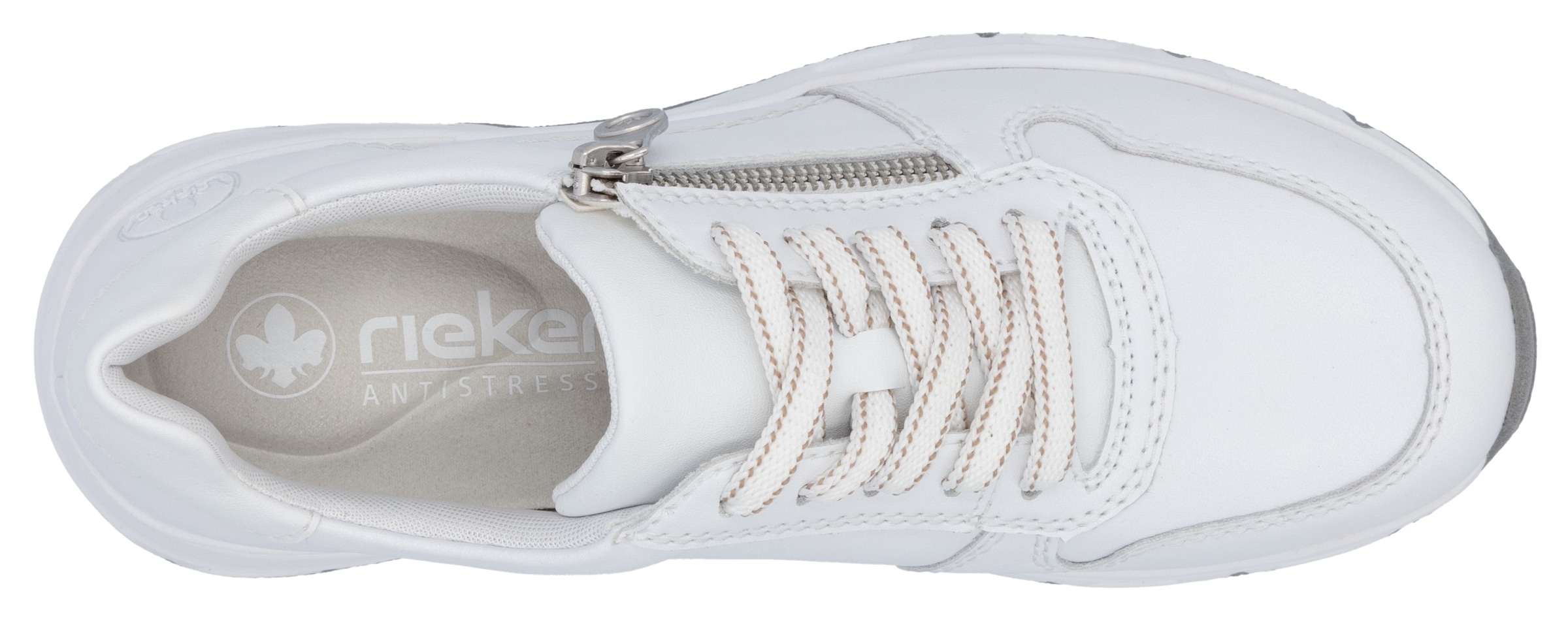 Rieker Sneaker  mit seitlichem Reißverschluss, Freizeitschuh, Halbschuh, Schnürschuh