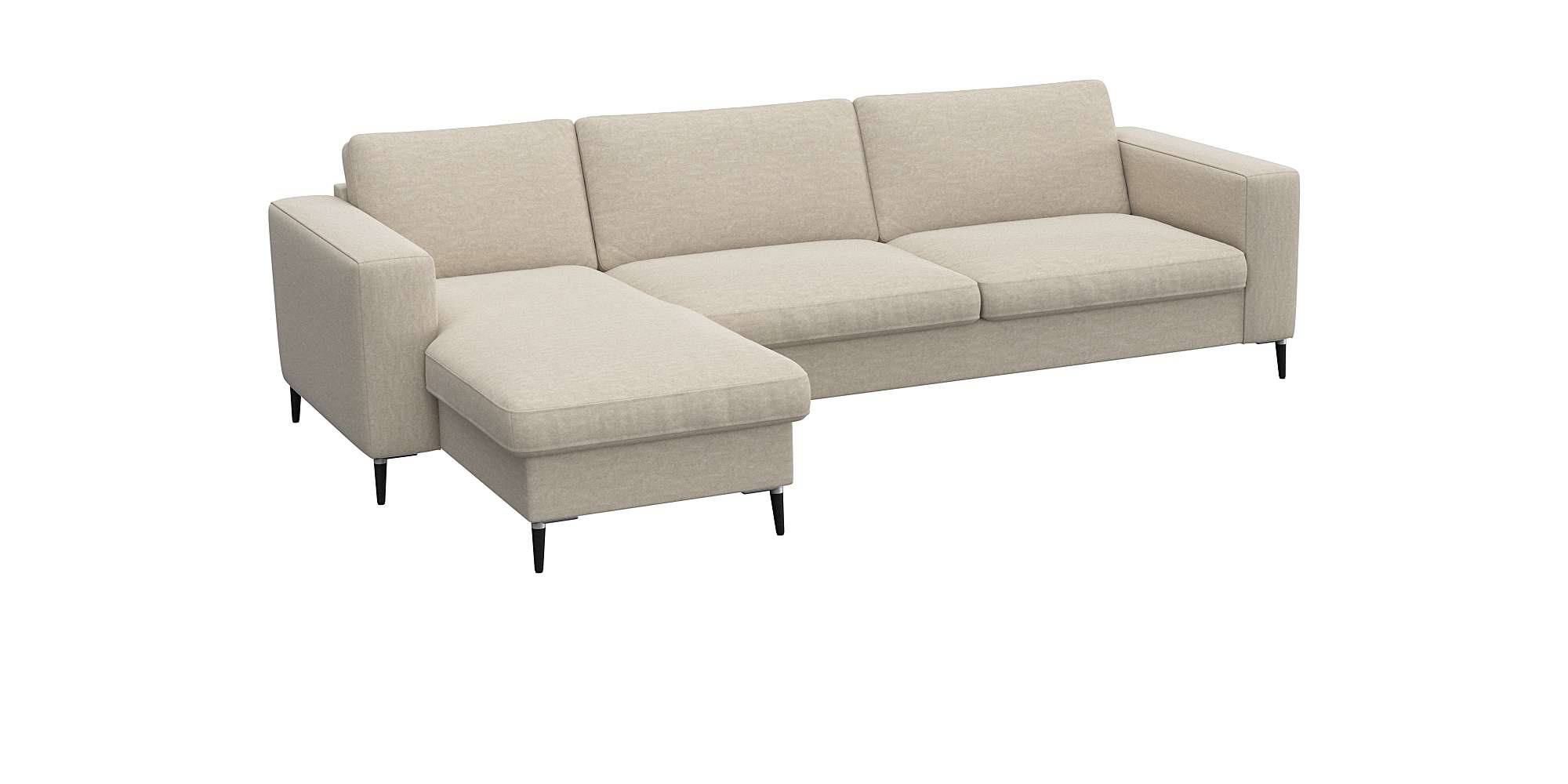 FLEXLUX Ecksofa »Fiore, super Sitzkomfort durch Kaltschaum im Sitz, L-Form«, breite Armlehnen, Kaltschaum, Füße Alu+schwarz