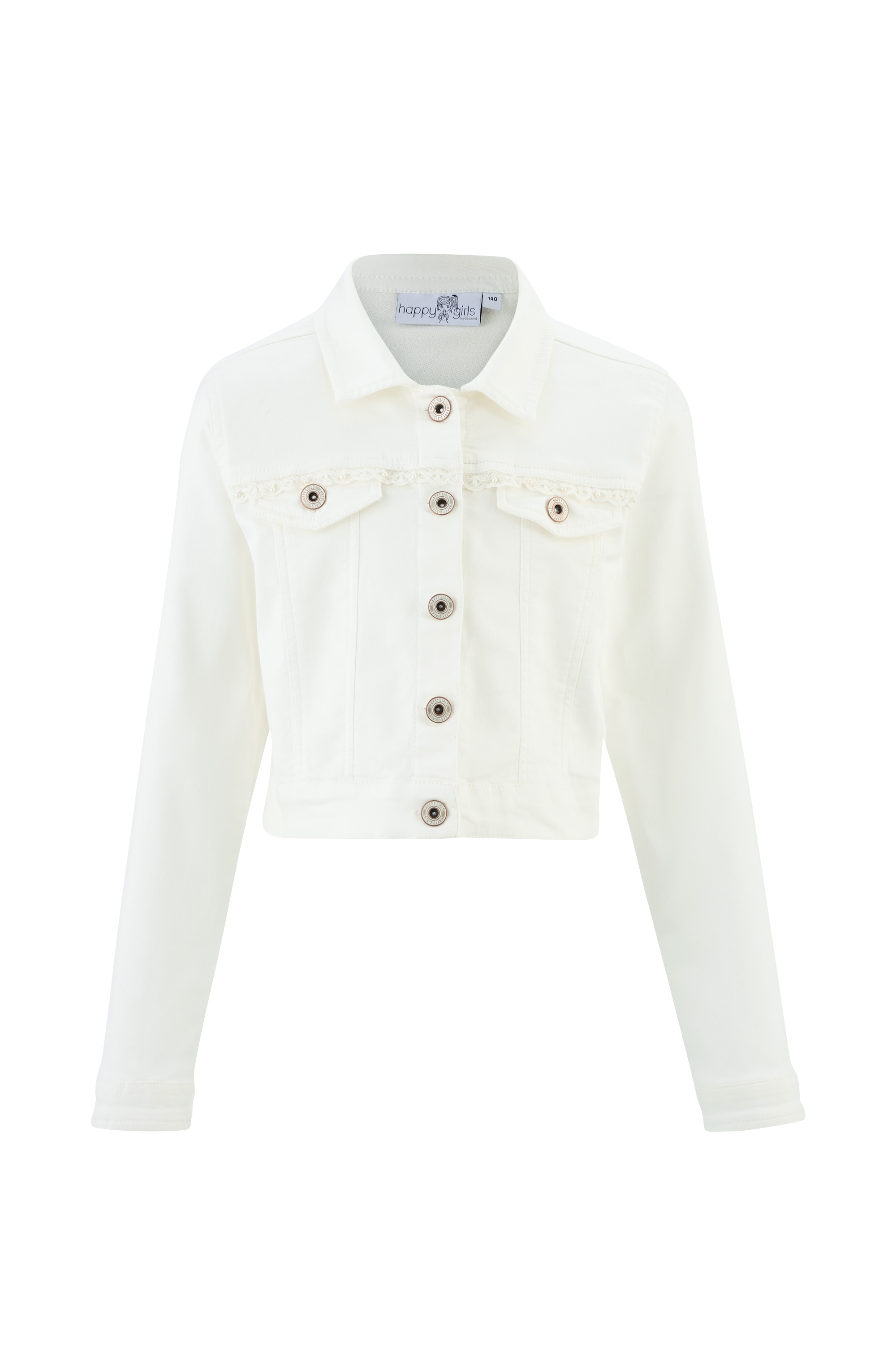 happy girls Jeansjacke ohne Kapuze mit tollem Spitzendetail