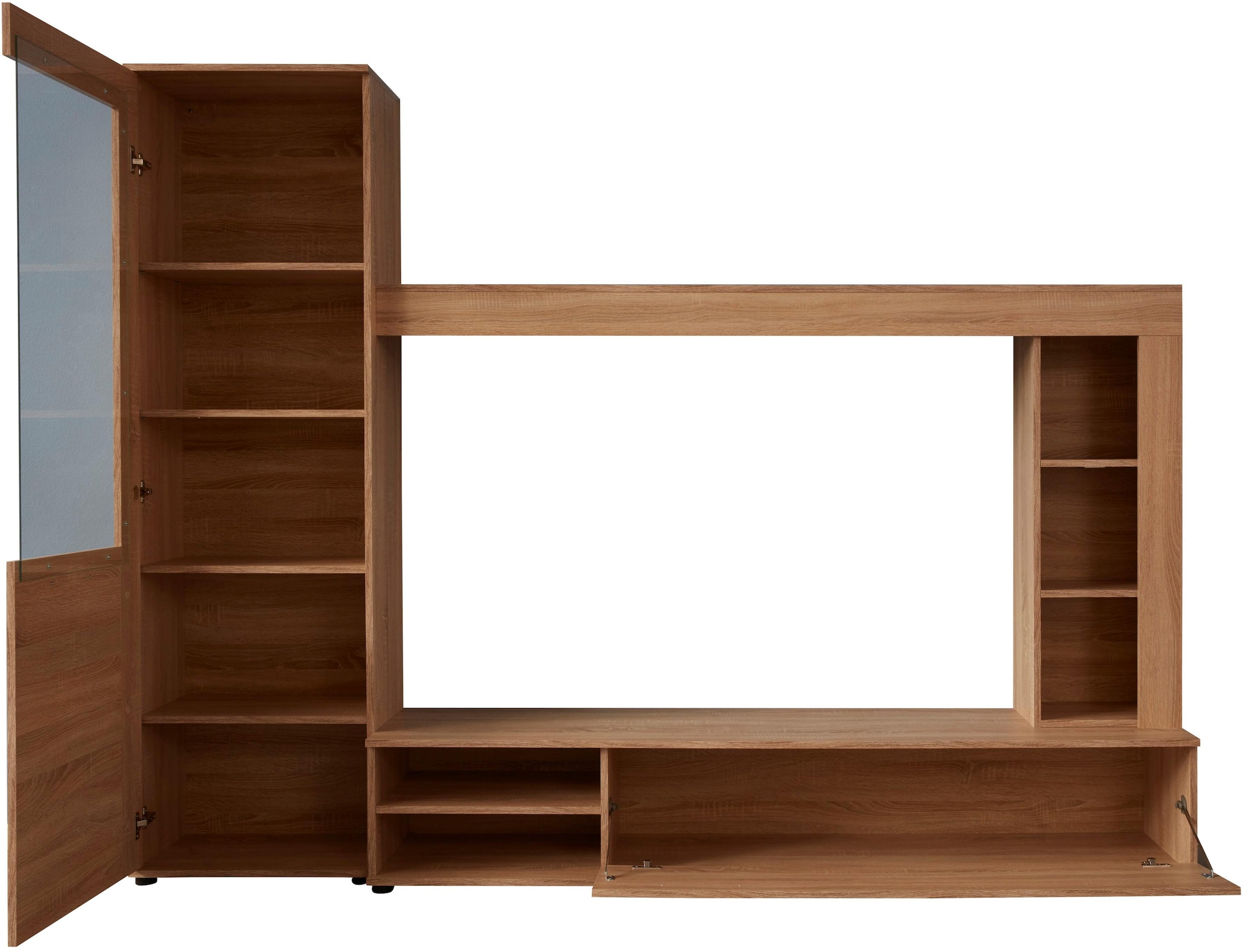 INOSIGN Wohnwand »Laholm«, (Set, 4 St.), Anbauwand für Fernseher bis 65 Zoll - Maße (B/T/H) 240/41/185 cm