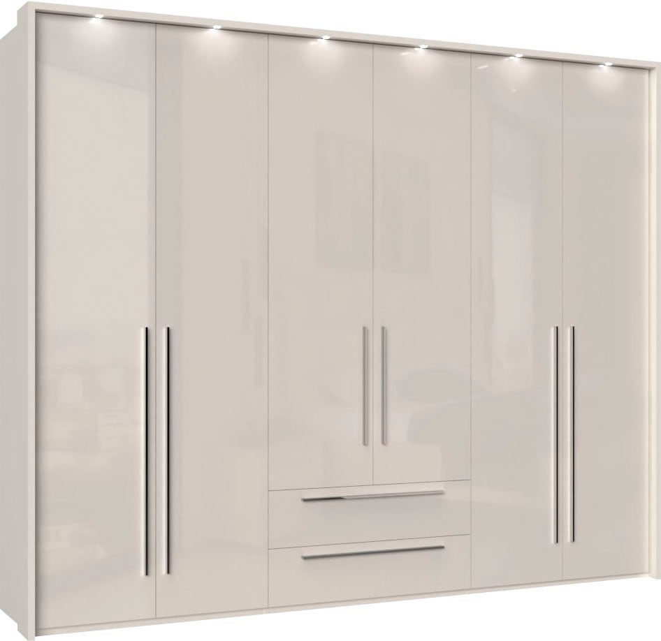 Places of Style Kleiderschrank »Piano«, beige, UV lackiert, hochglänzend, in vielen Breiten mit 2 Schubladen