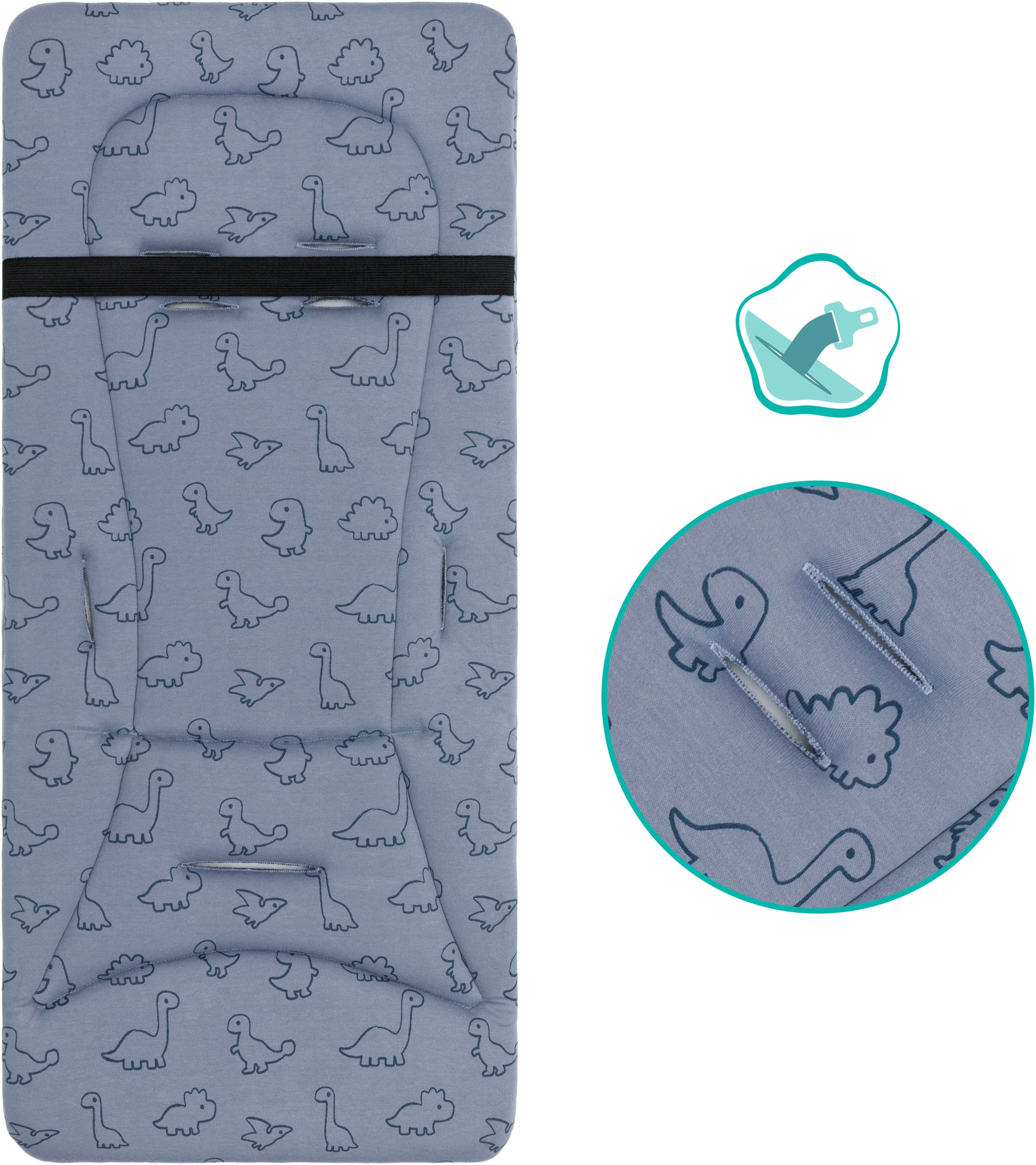 Fillikid Kinder-Sitzauflage »Wendeauflage Jersey« für Buggy und Kinderwagen