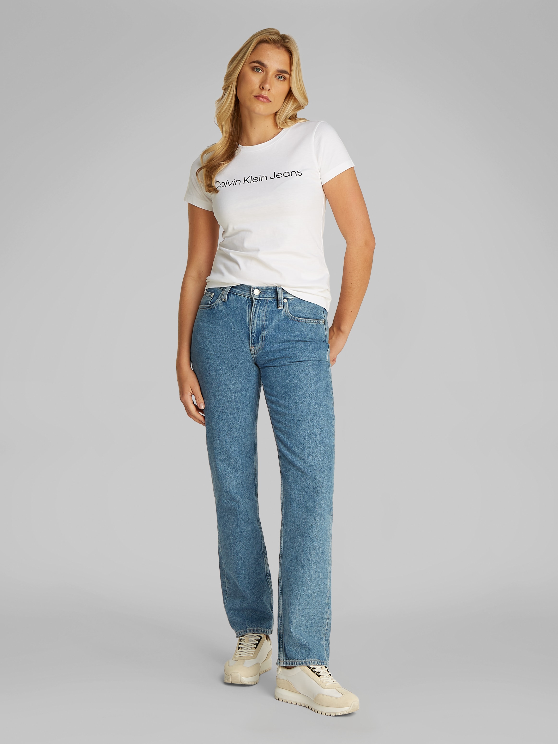 Calvin Klein Jeans T-Shirt »INSTITUTIONAL LOGO 2-PACK TEE«, (Packung, 2er-Pack), mit Logoschriftzug