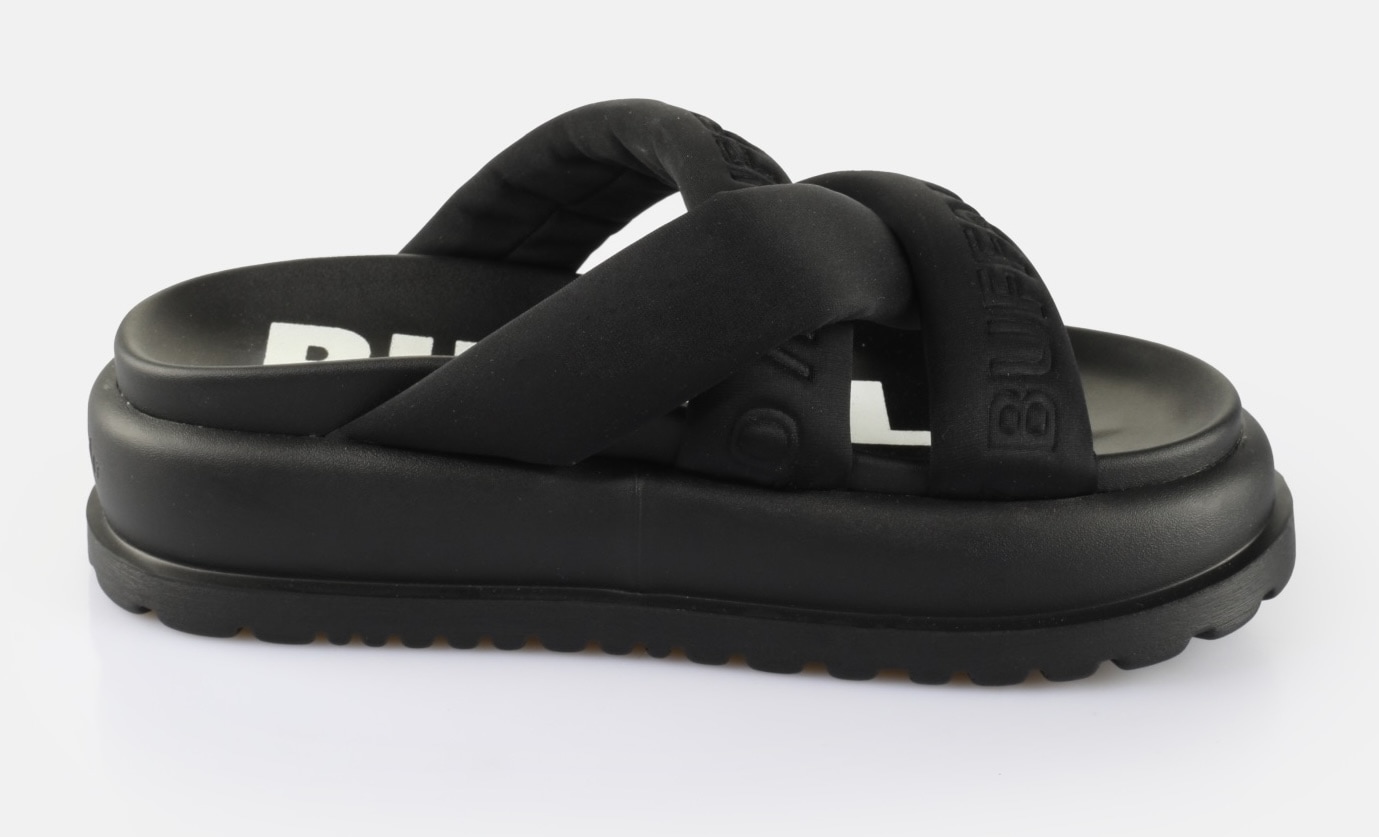 Buffalo Pantolette »PALMA CROSS vegan«, Schlappen, Poolslides, Hausschuh, Schommerschuh, Strandschuh