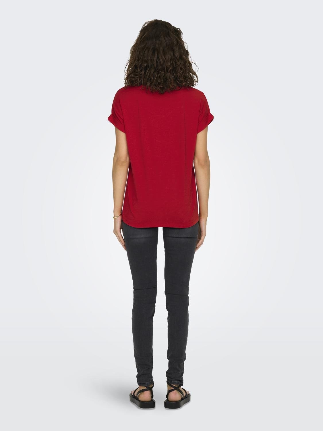 ONLY T-Shirt »ONLMOSTER S/S O-NECK TOP NOOS JRS«, mit Aufschlag am Arm