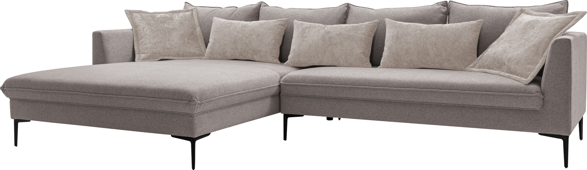 exxpo - sofa fashion Ecksofa »Piazza, elegant und edel, Designsofa mit tollem Sitzkomfort,«, (2 St.), Longchair Ecke in hochwertiger Verarbeitung, Stellmaße 321x187cm