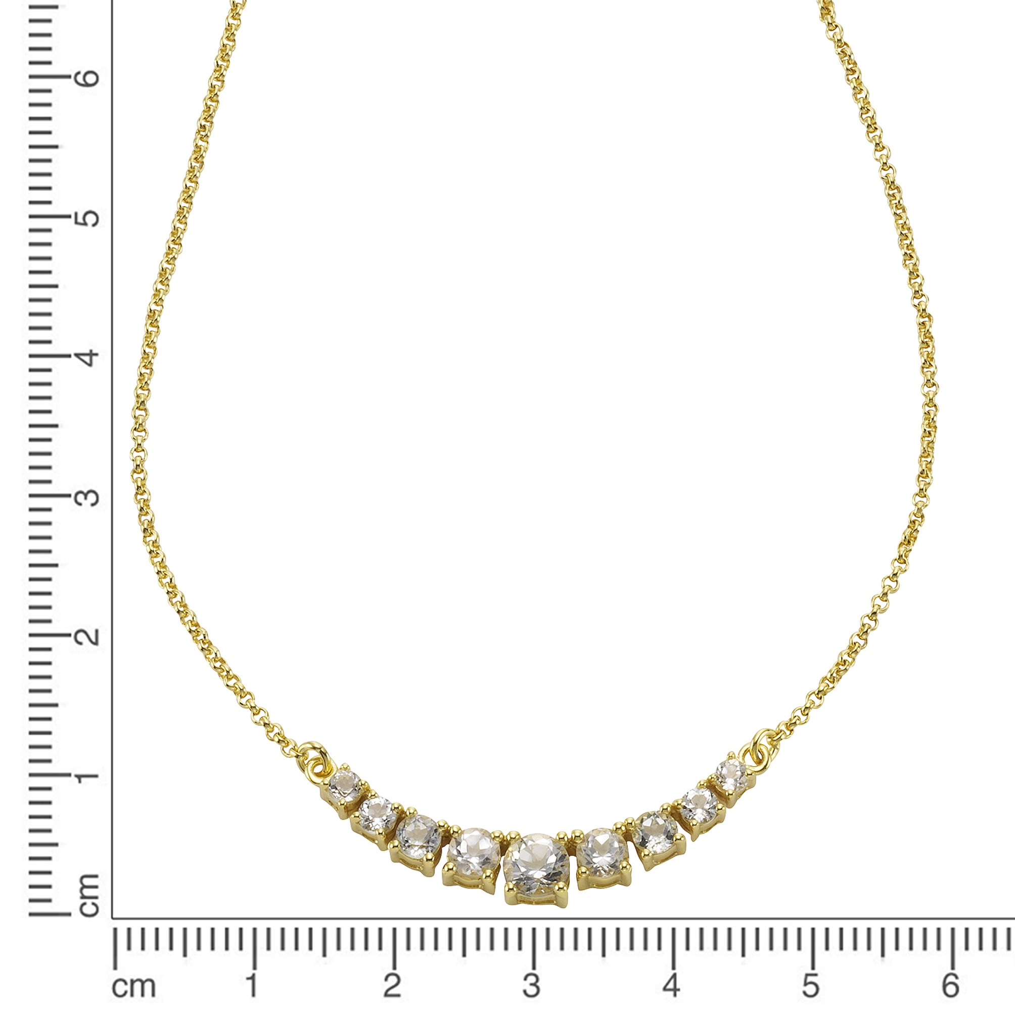 Zeeme Collierkettchen »925/- Sterling Silber Weißtopas«