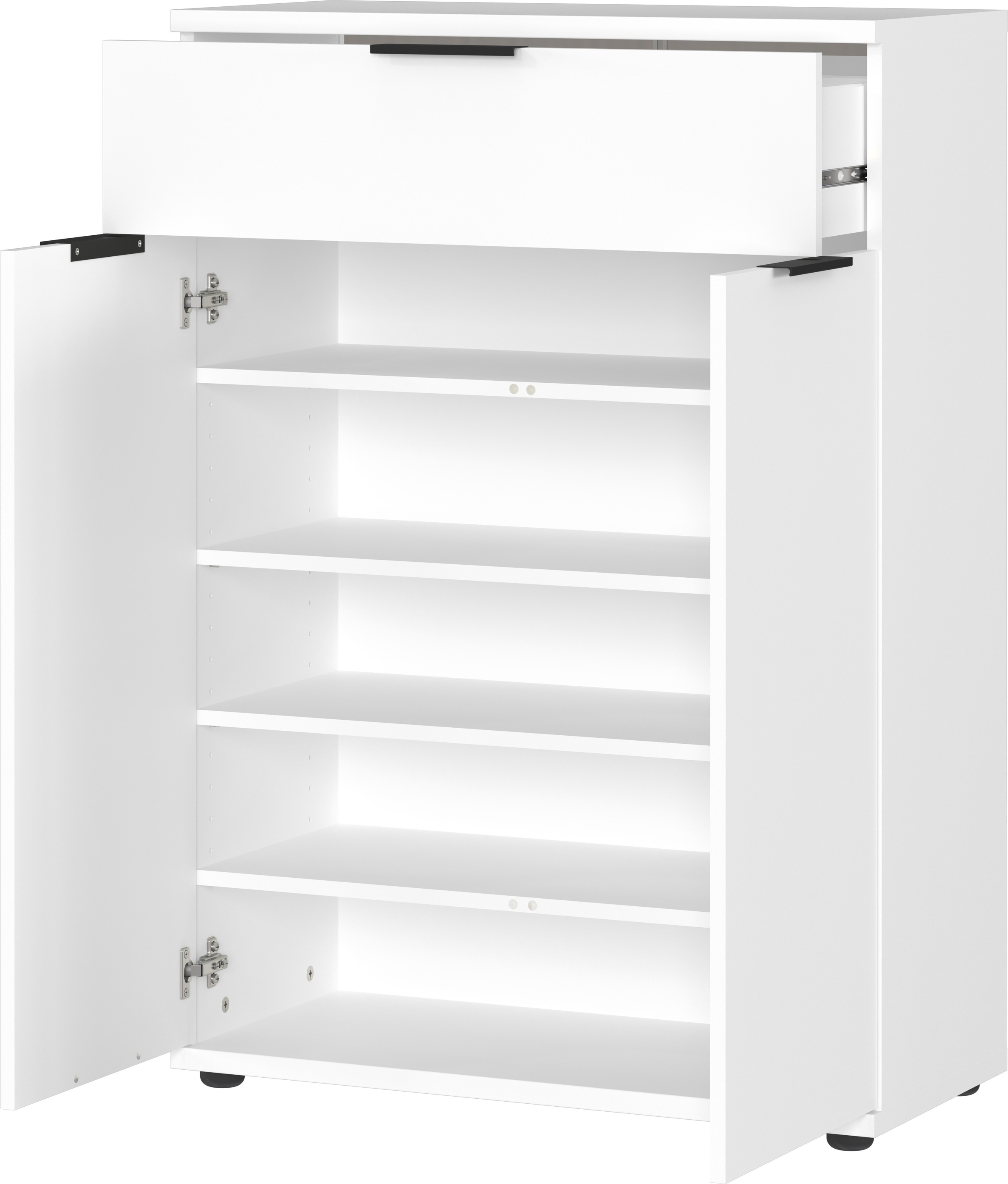 GERMANIA Garderoben-Set »Stanton«, (4 St.), Garderoben-Set bestehend aus 1 Schuhschrank, 1 Spiegel und 2 Paneele
