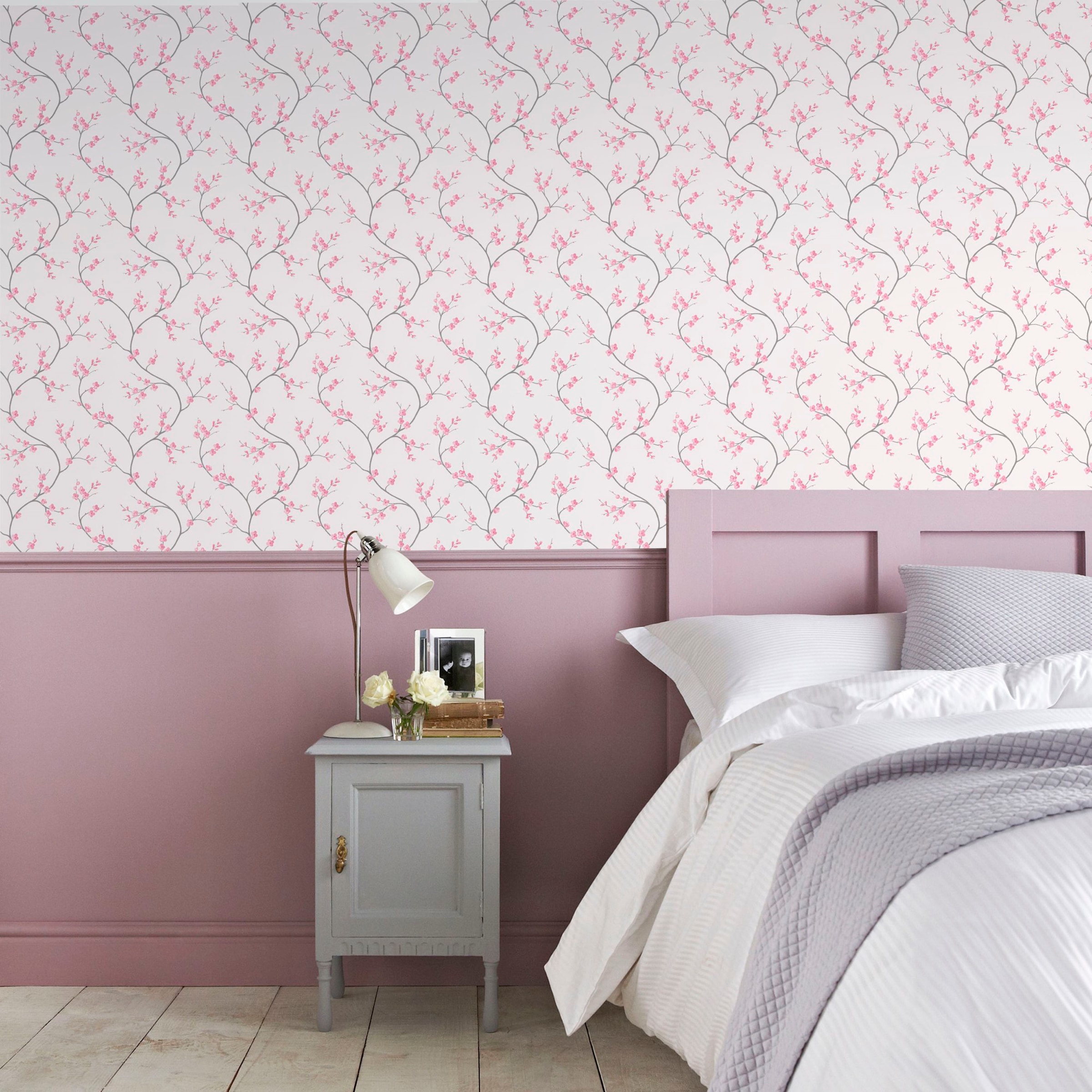 Superfresco Easy Vliestapete »Bailey - Blumen« glatt Rosa/Weiß - 10m x 52cm