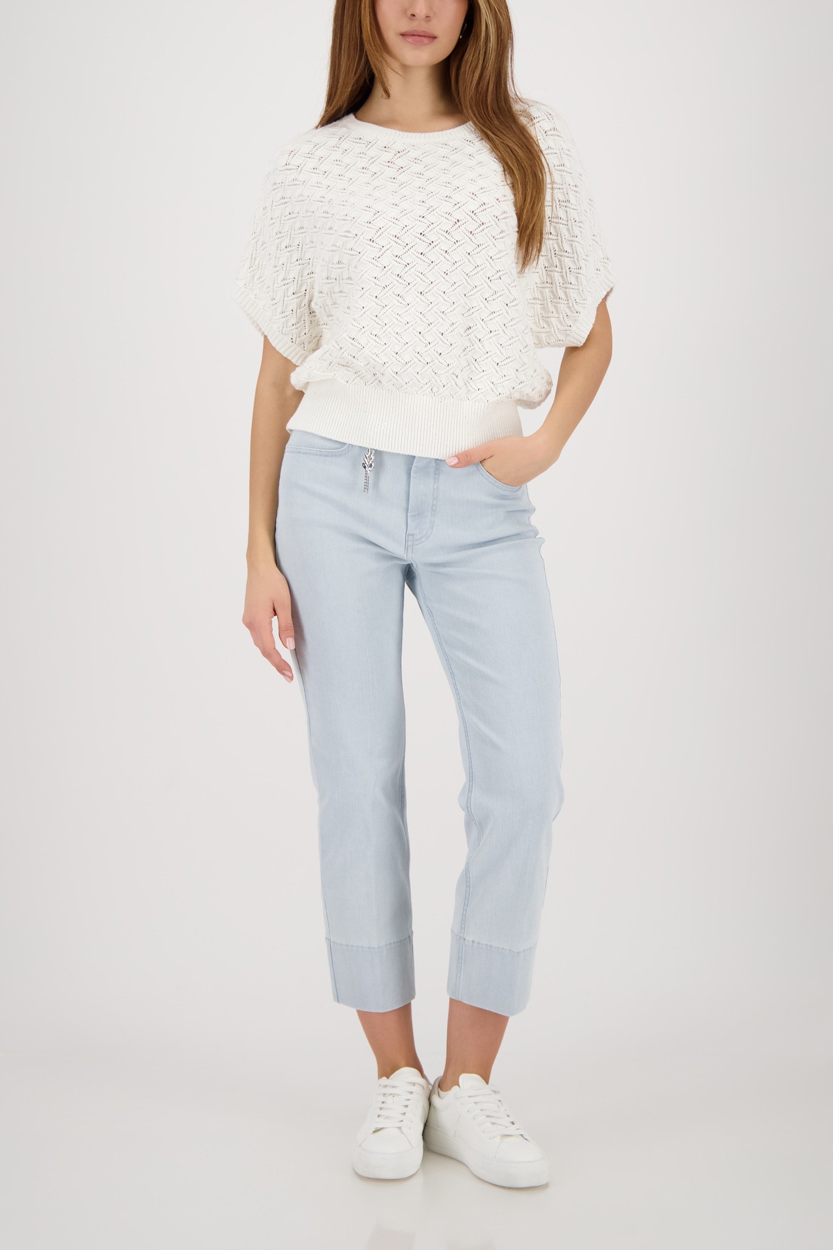 Monari Strickpullover »Pullover Ajour« Regular fit mit Ajour-Strickerei